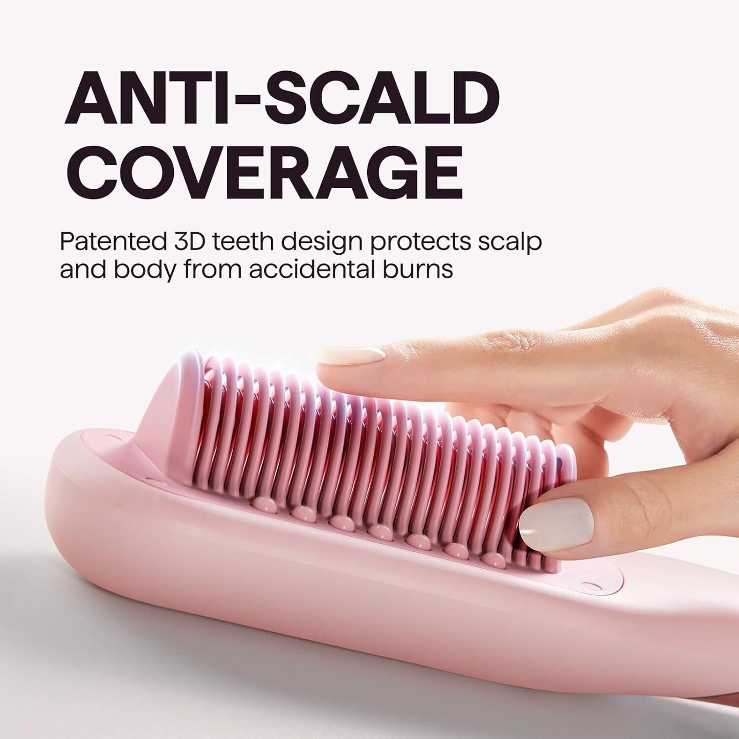 Wavytalk Pro Ceramic Heated Hair Straightening Brush, 3 in 1 with Steam, Pink