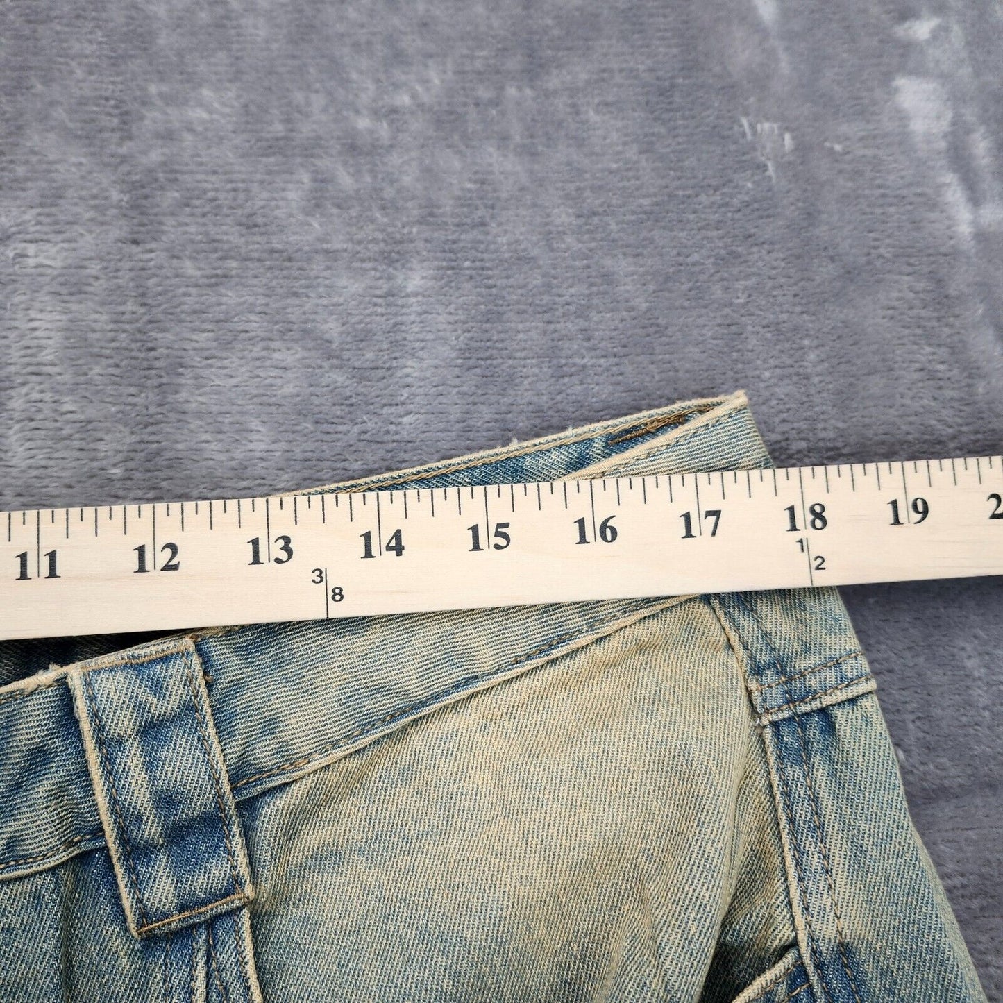NWoT Finesse Womens High-Waisted Wide Leg Blue faded Jeans Size XL