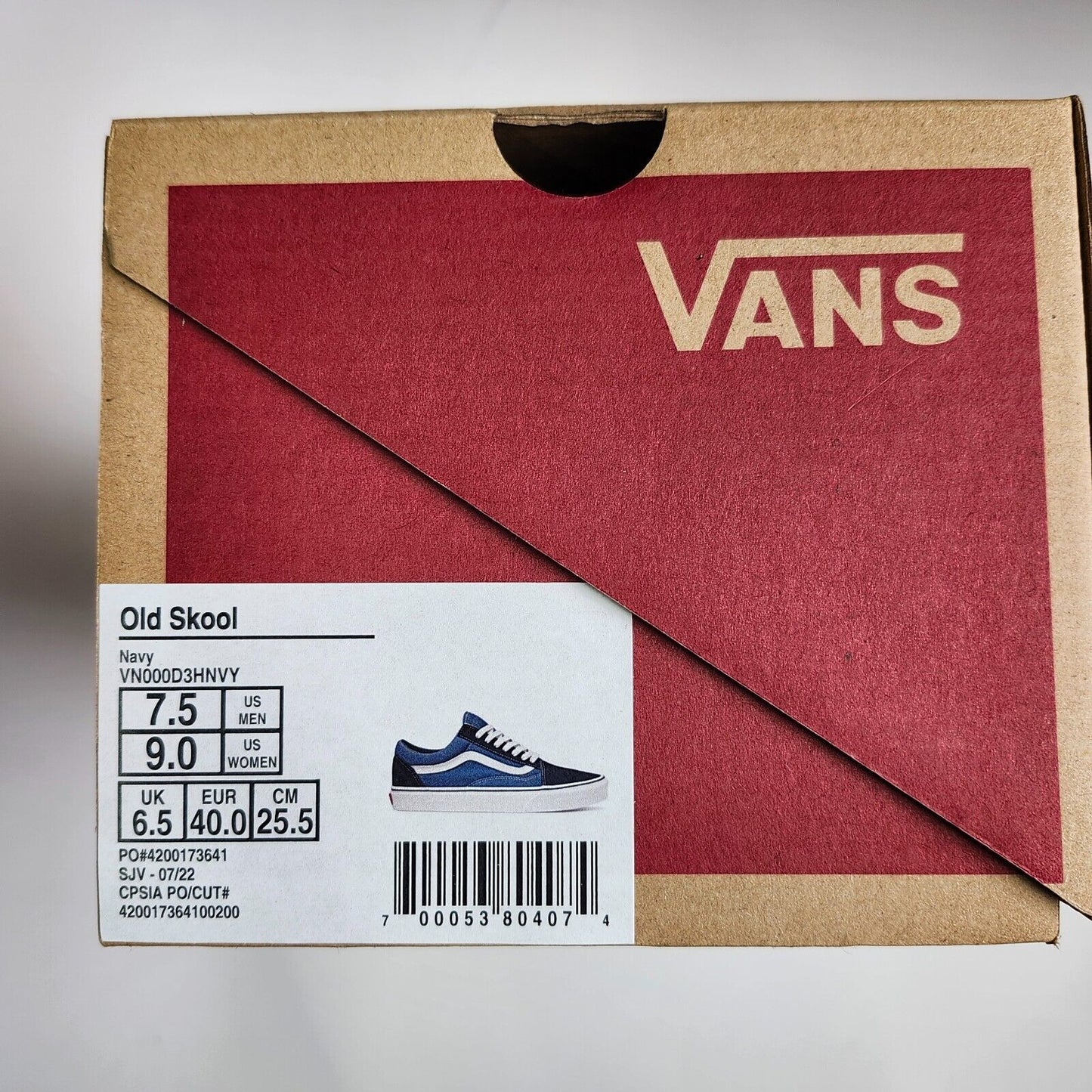 Size 7.5 - VANS Old Skool Navy - VN000D3HNVY
