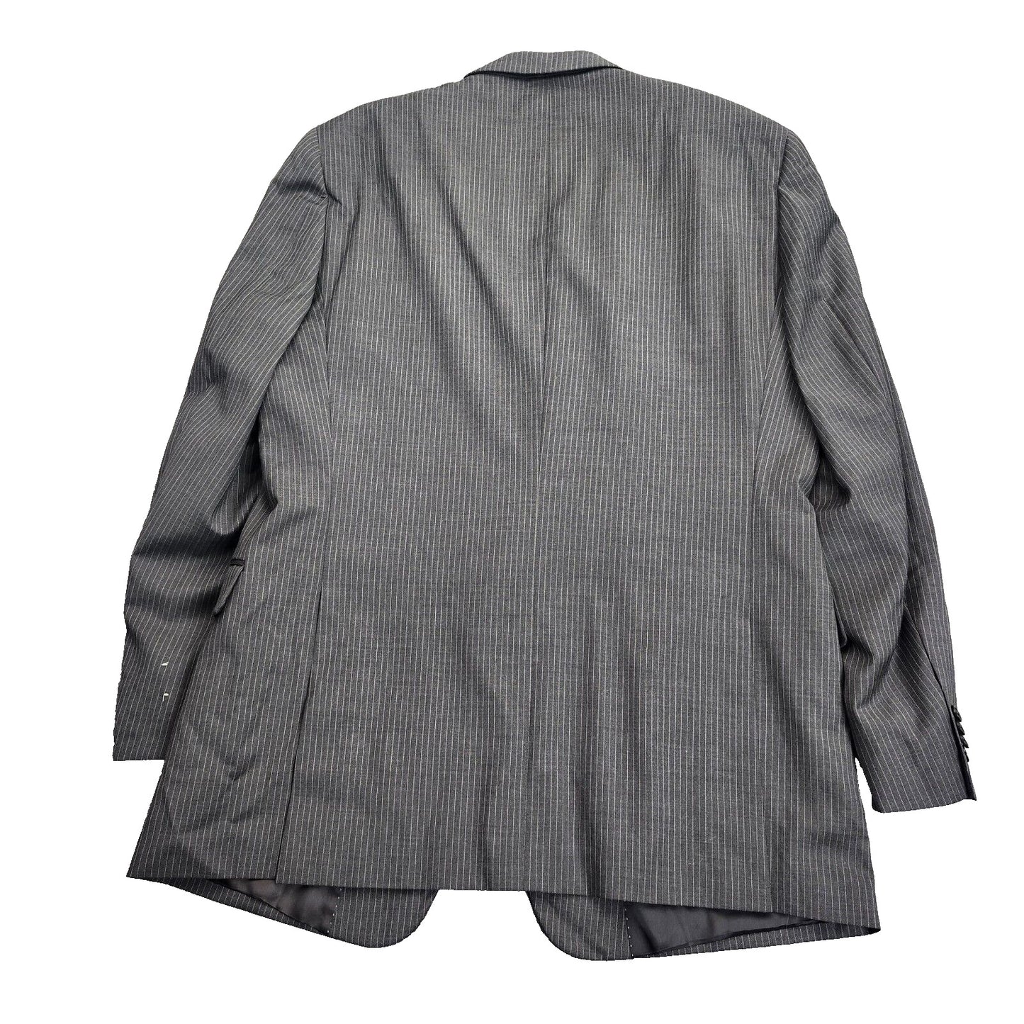 Tommy Hilfiger Men's Suit Jacket Gray Pin Strip Two Button 100% Wool 46 L