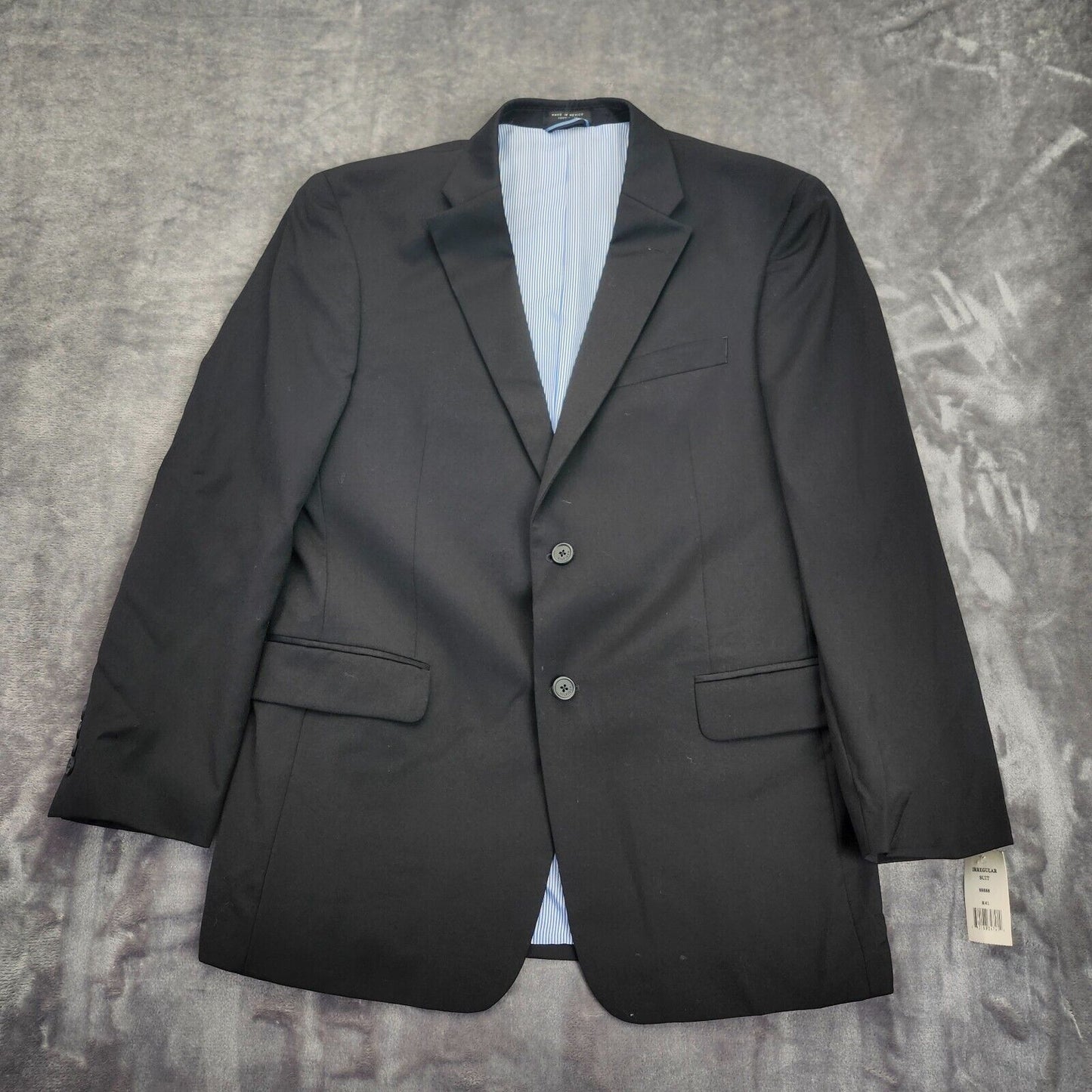 NWT Tommy Hilfiger Black Suit Set Jacket 100% Wool 41 Regular, Pants 34 Regular