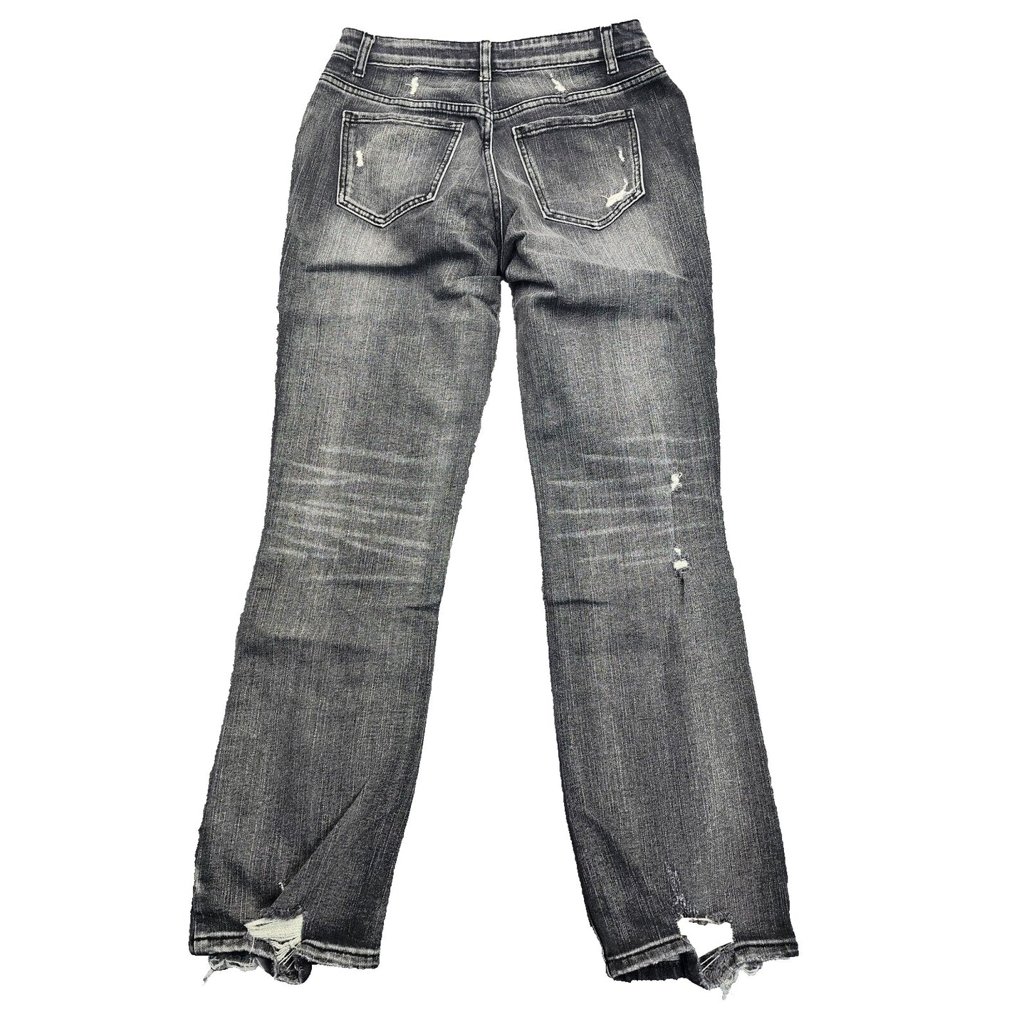 NWT Flamingals Women's High Waist Straight Ripped Black Jeans Size Small