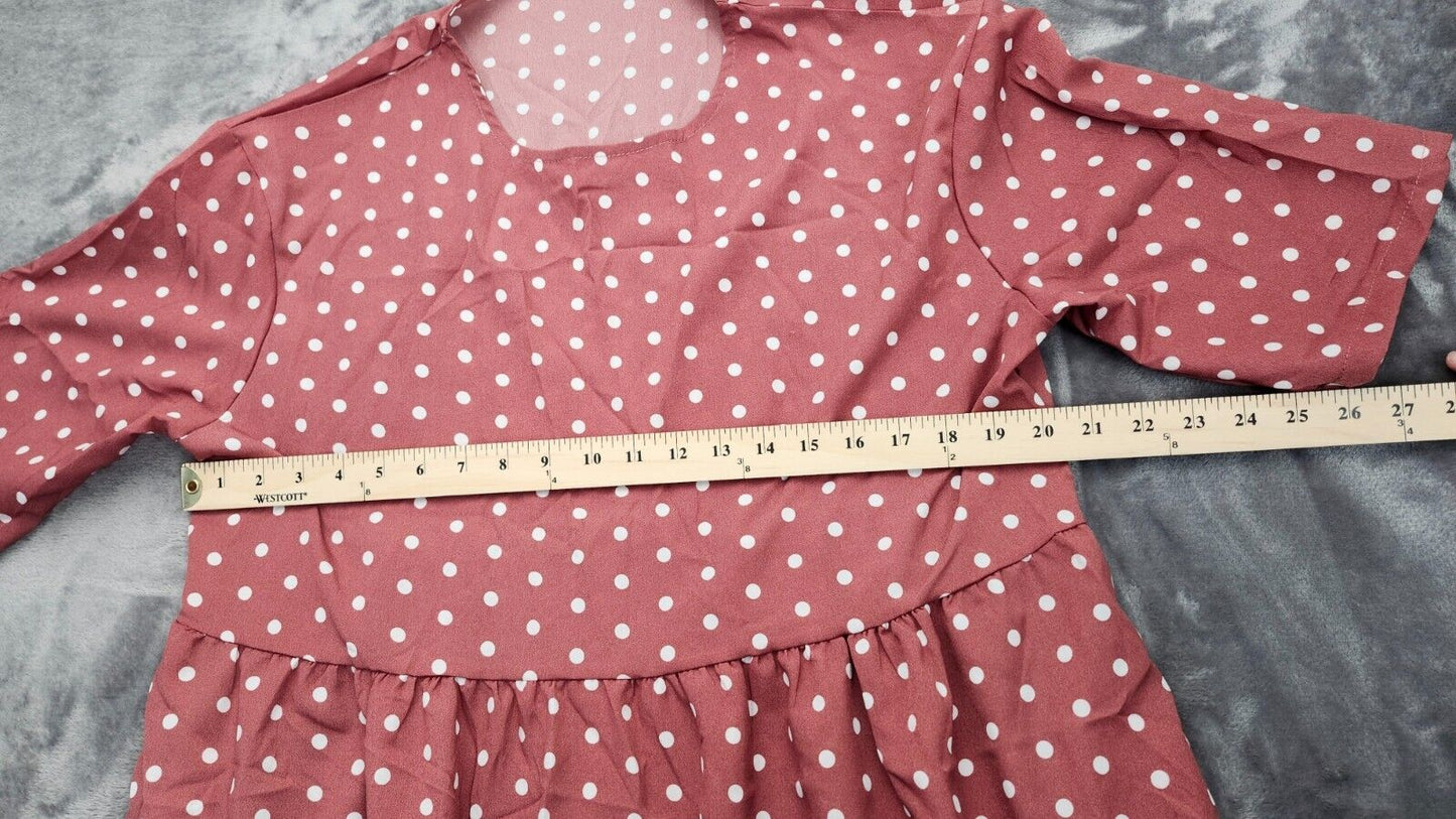 Womens Polka Dot Short Sleeve Baggy Knee length Maxi Dress 3XL