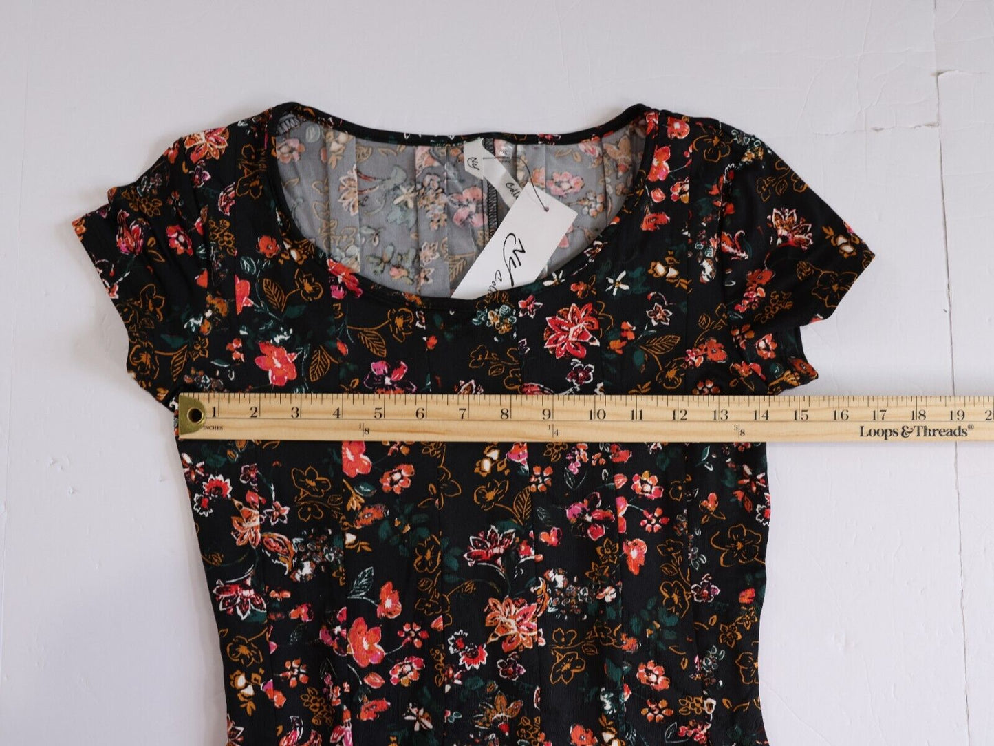 NY Collection Petite Printed Dress Short Sleeve Above The Knee Petite XS