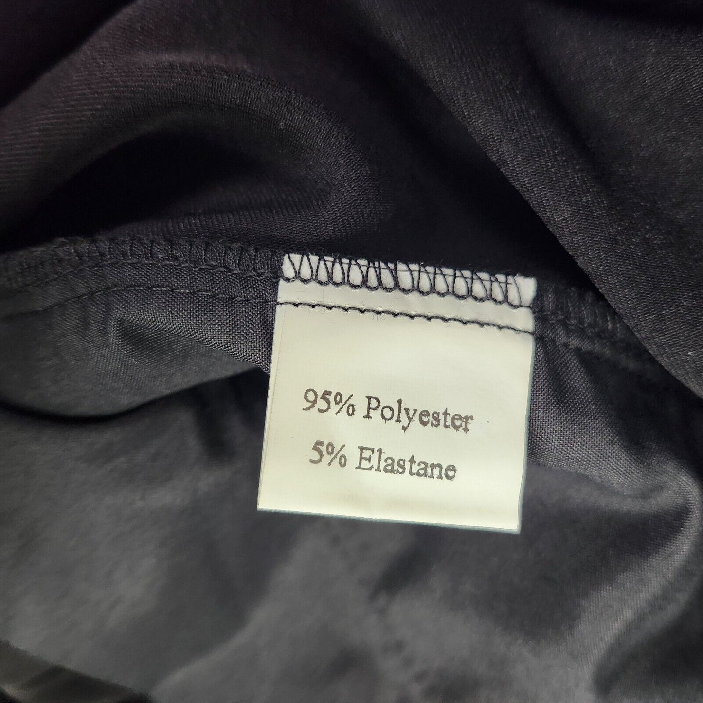 Women Loose Pleated Front Long Pants Wide Leg Trousers Solid Black Large