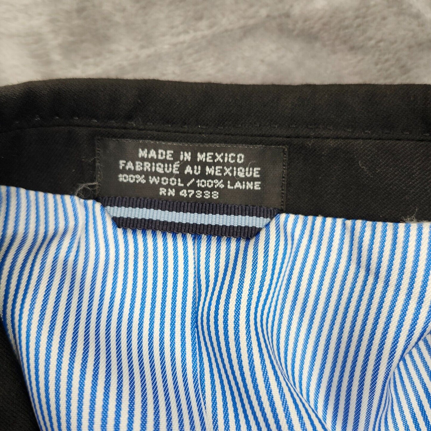 Tommy Hilfiger Suit Jacket Blazer Notch Lapel Black Size 38 Long 100% Wool
