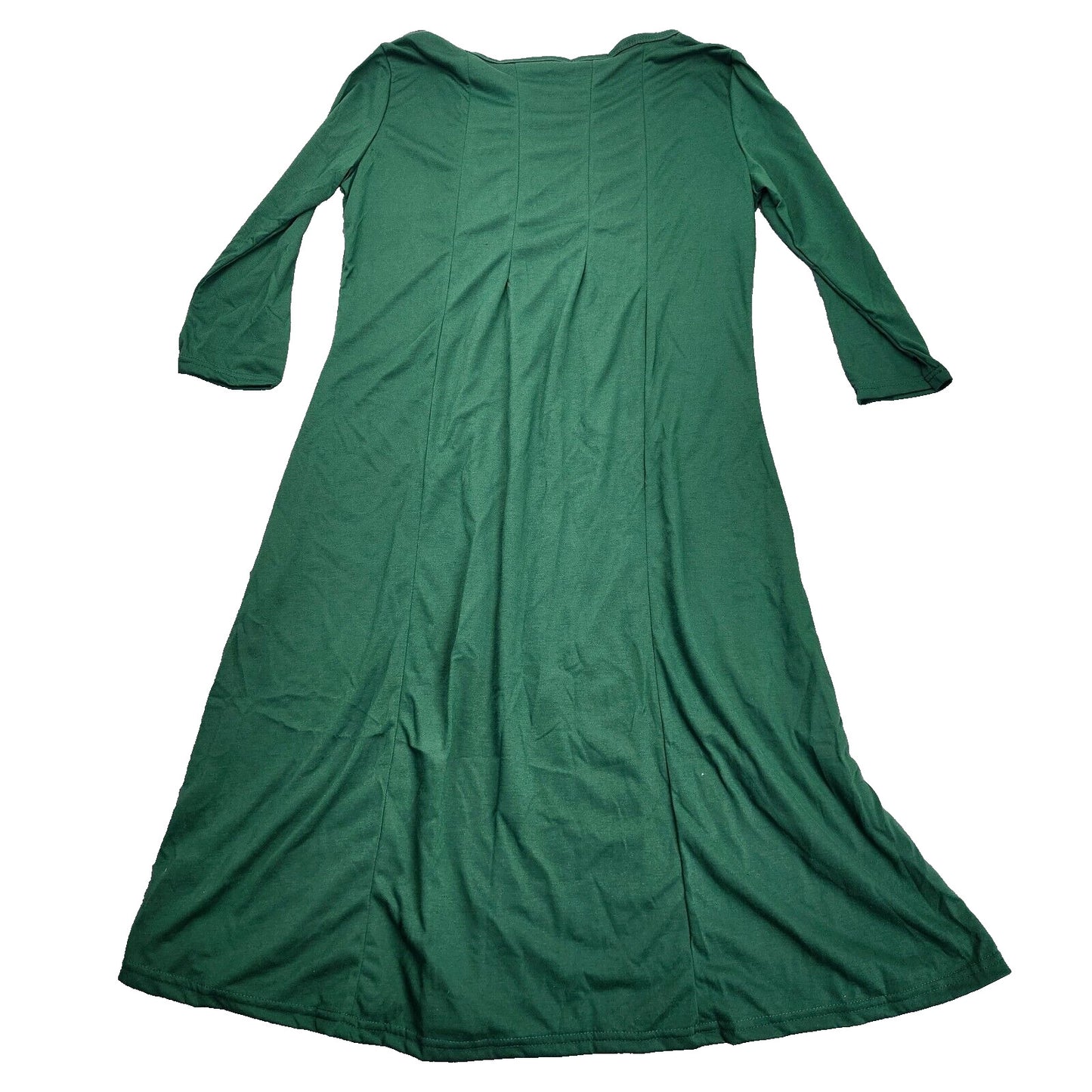 Women's Sundress Short Sleeve Casual T-shirt Dress Plain A Line Loose Green 2XL