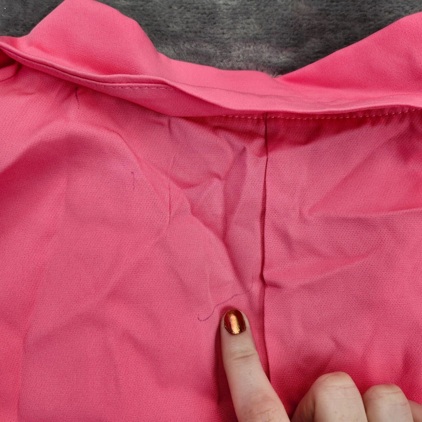 Womens Long Sleeve Double Breasted Coat Blazer Jacket Womens Summer Hot Pink M