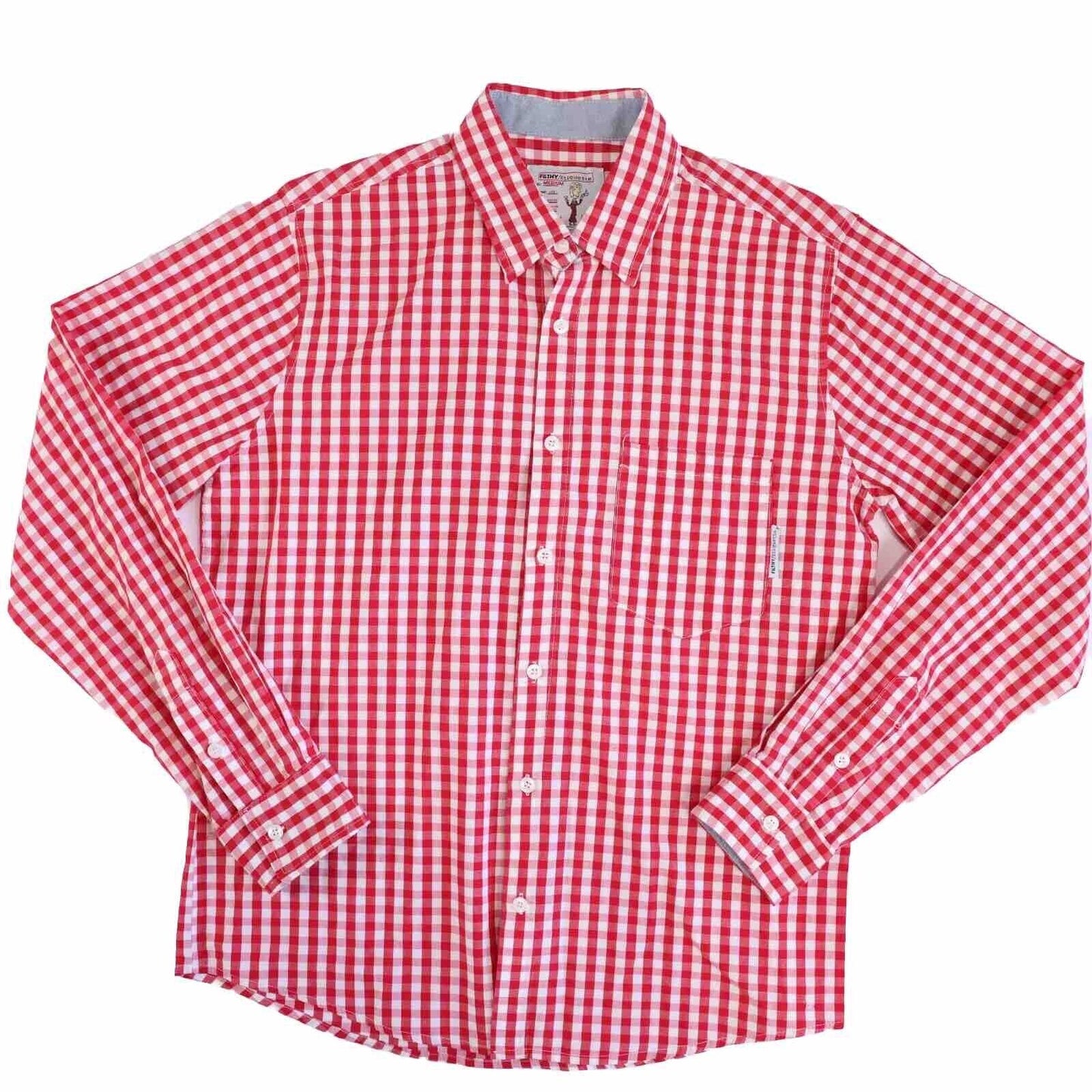 Filthy Etiquette Mens Button Down Shirt Red MEDIUM