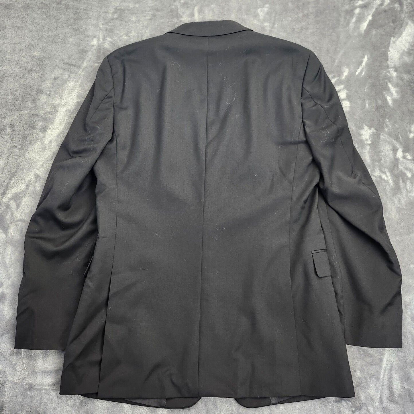 NWT Tommy Hilfiger Black Suit Jacket Notch Lapel 2 Button 40 Long 100% Wool