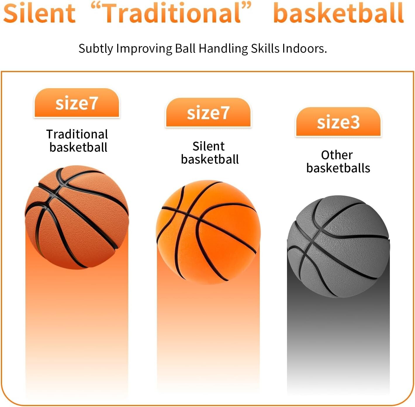 Silent Basketball Handle Airless Silent Foam Basketball No.7-9.4 inch