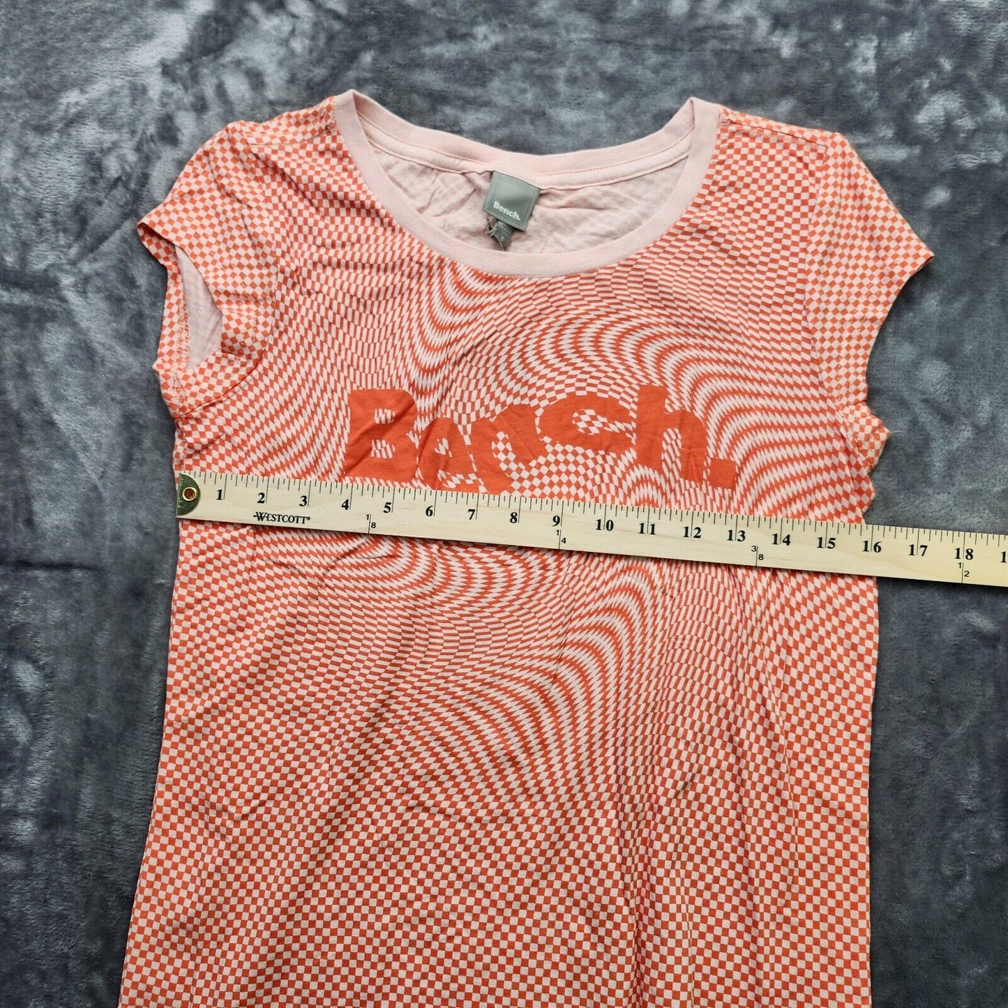 Bench Urban Wear Womens Athletic Cap Sleeve T-Shirt Size SM orange print