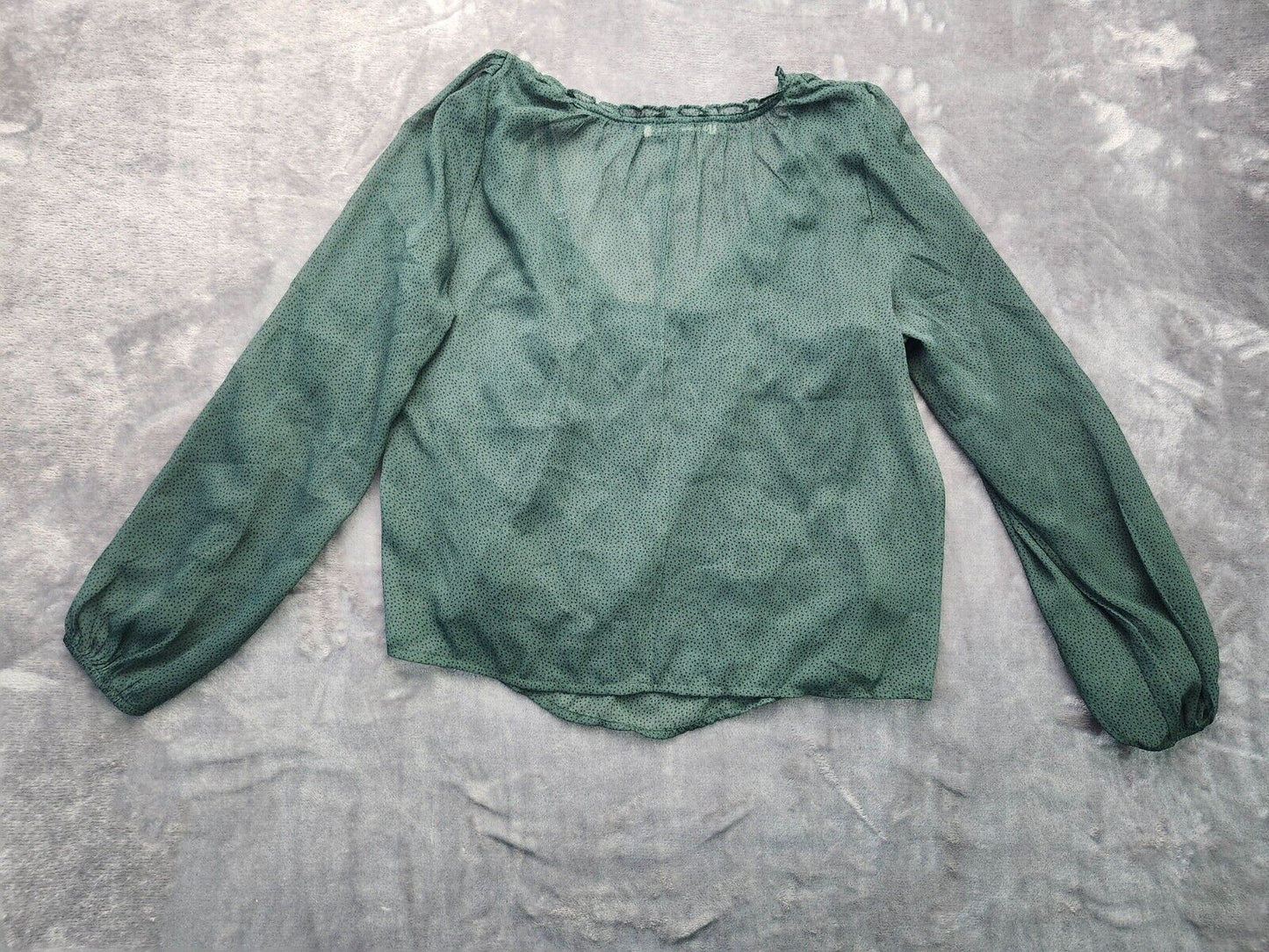 abercrombie & fitch womens blouse Green with black polka dots size XS