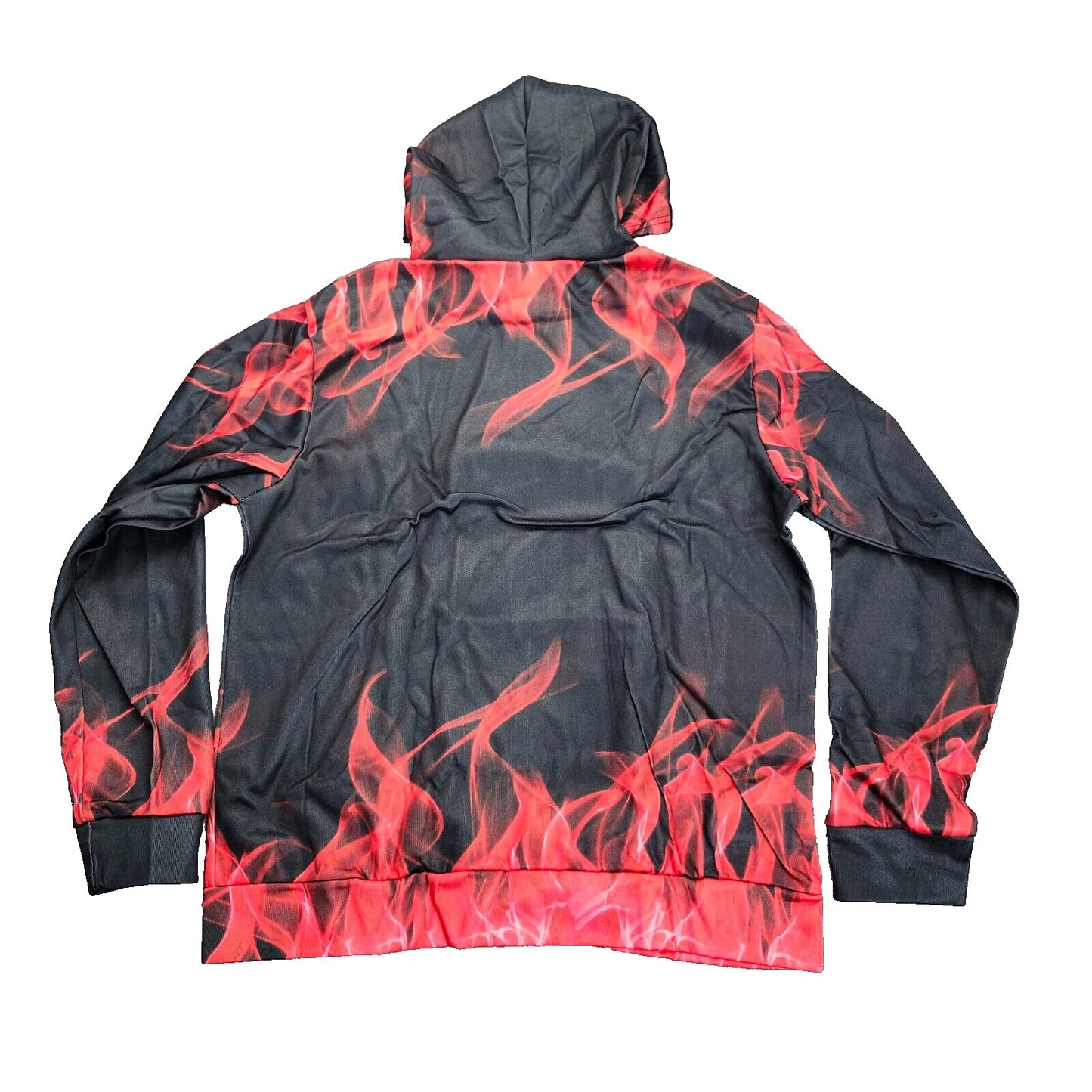 Men’s Flame 3D Printing Hoodie Sweatshirt, Unisex Pullover Hoodie Red 5XL