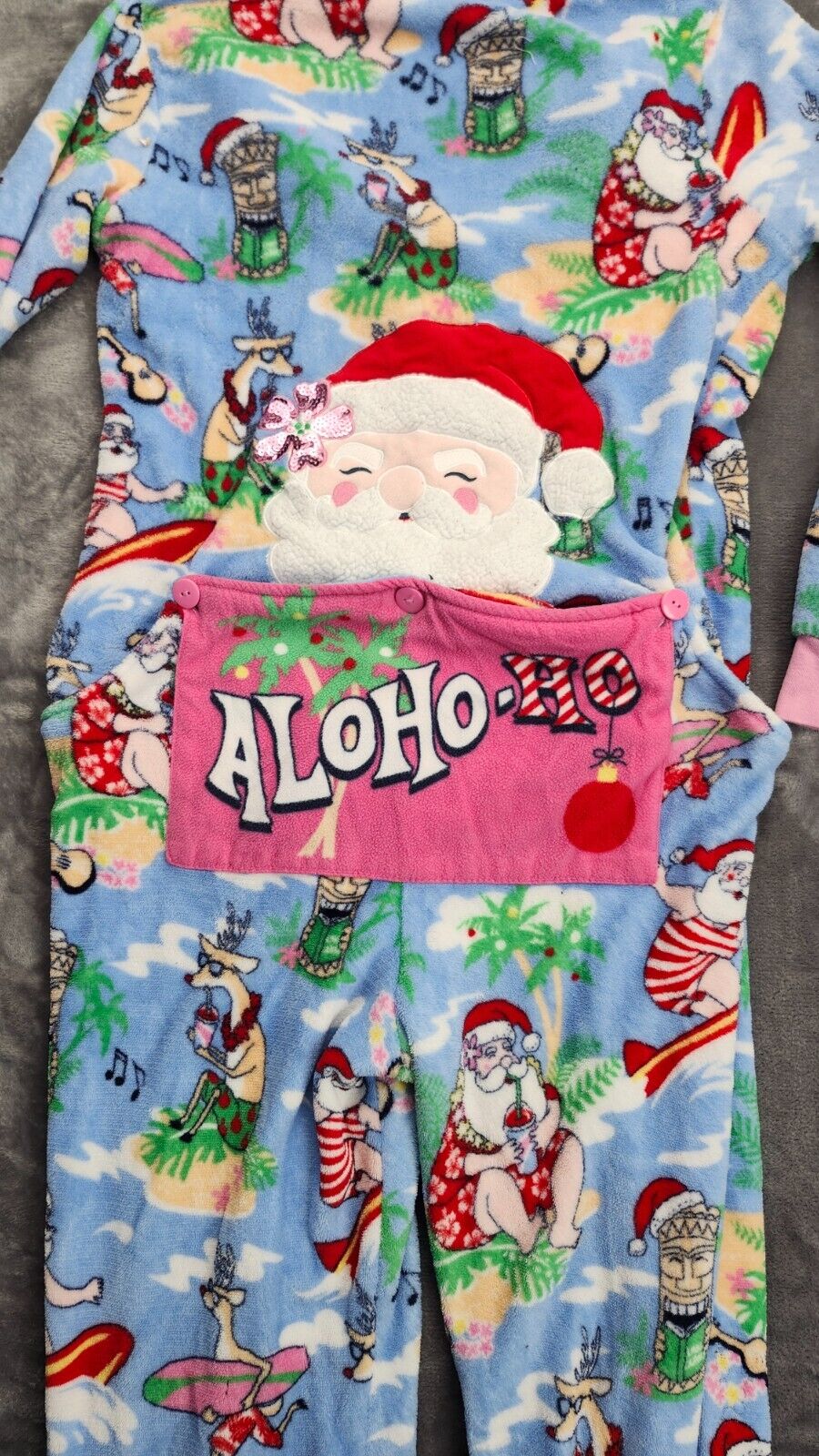 Woman's Secret Treasures Sleepwear Santa Surf Drop Seat M 8-10 One Piece
