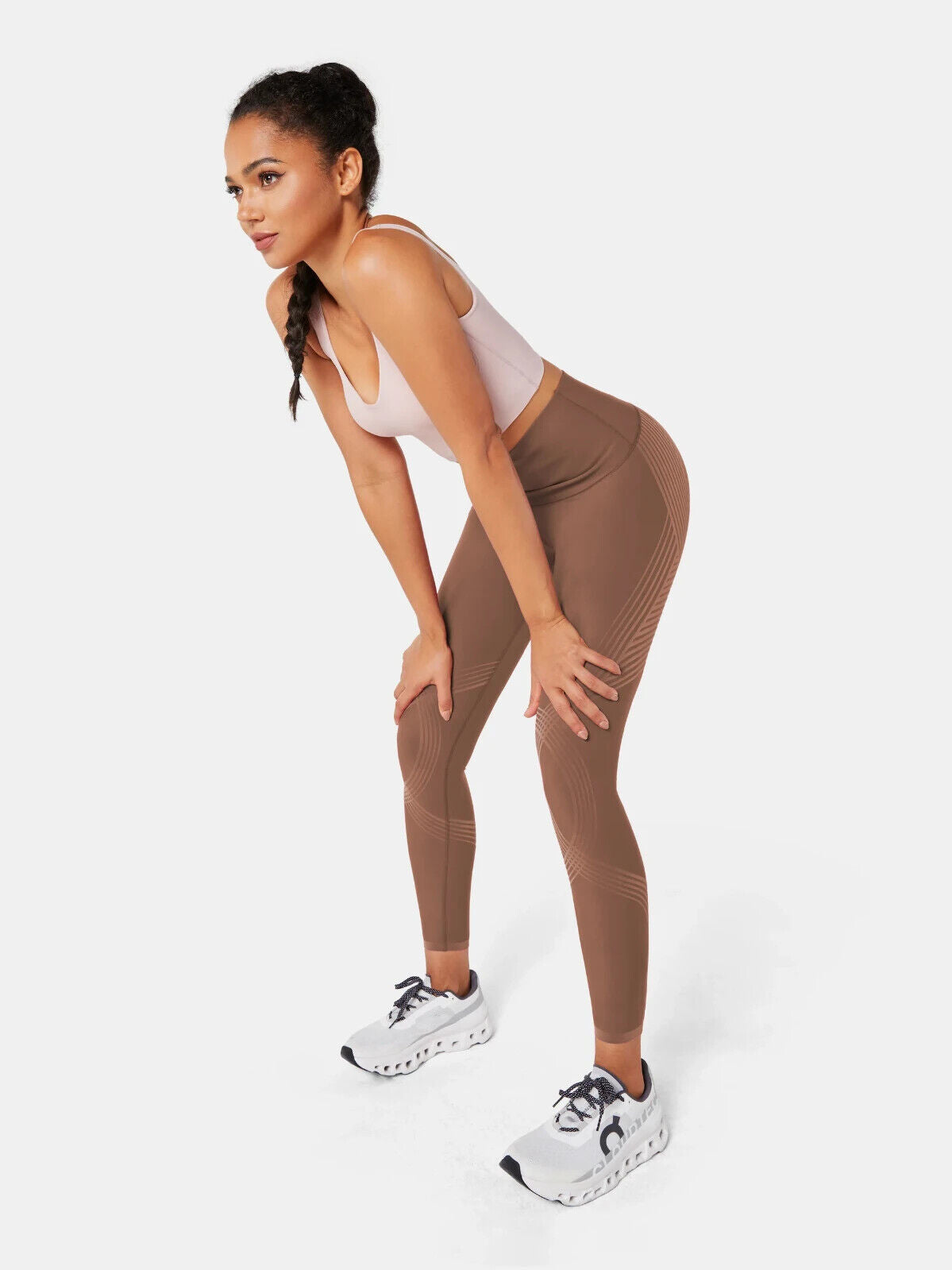 Fanka Body Sculpt Leggings (Reversible Wear) Brown Medium