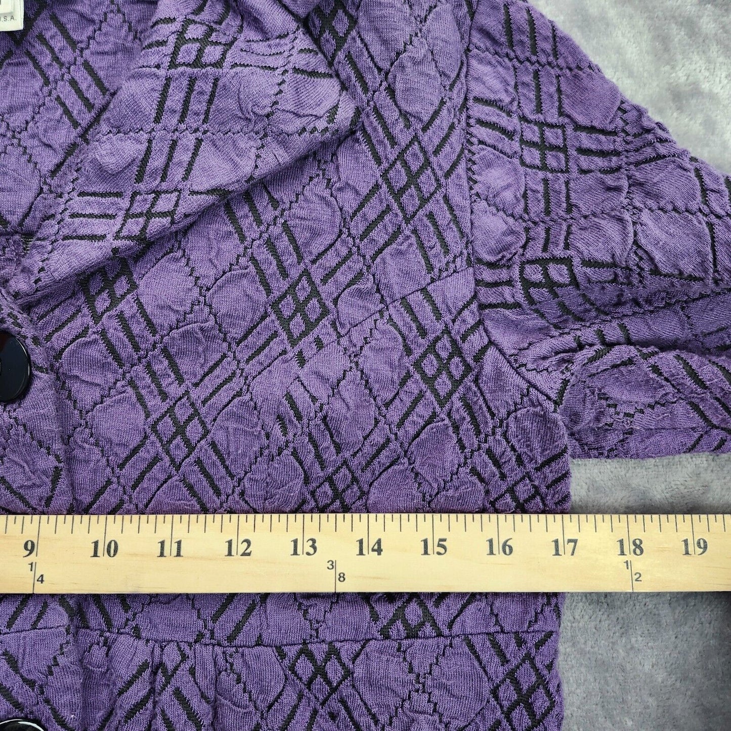 ANDRIA LIEU COLLECTION Womens Purple Button Up Coat Medium