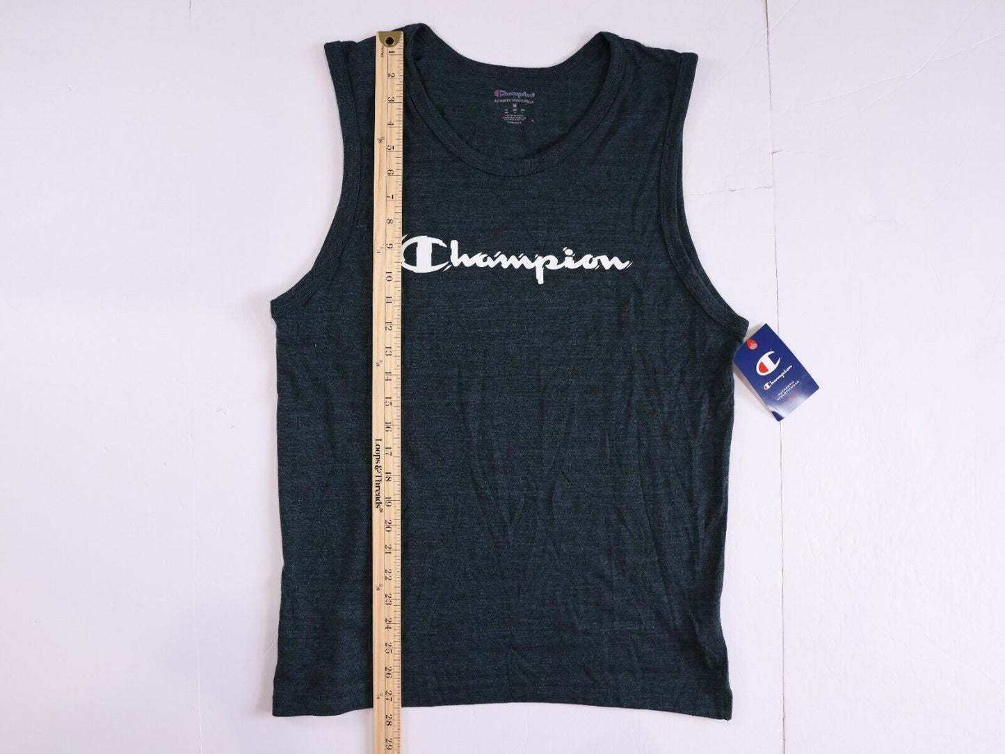 Champion Tank Top Mens Medium Classic Black Graphic Tank Muscle Shirt