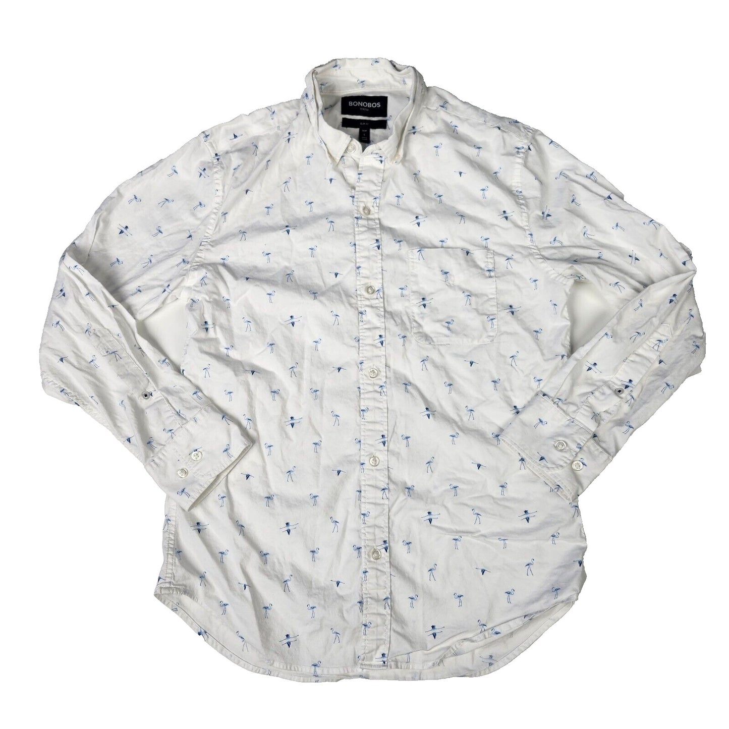 Bonobos Stretch Slim Fit Short Button Down Shirt Mens Small S