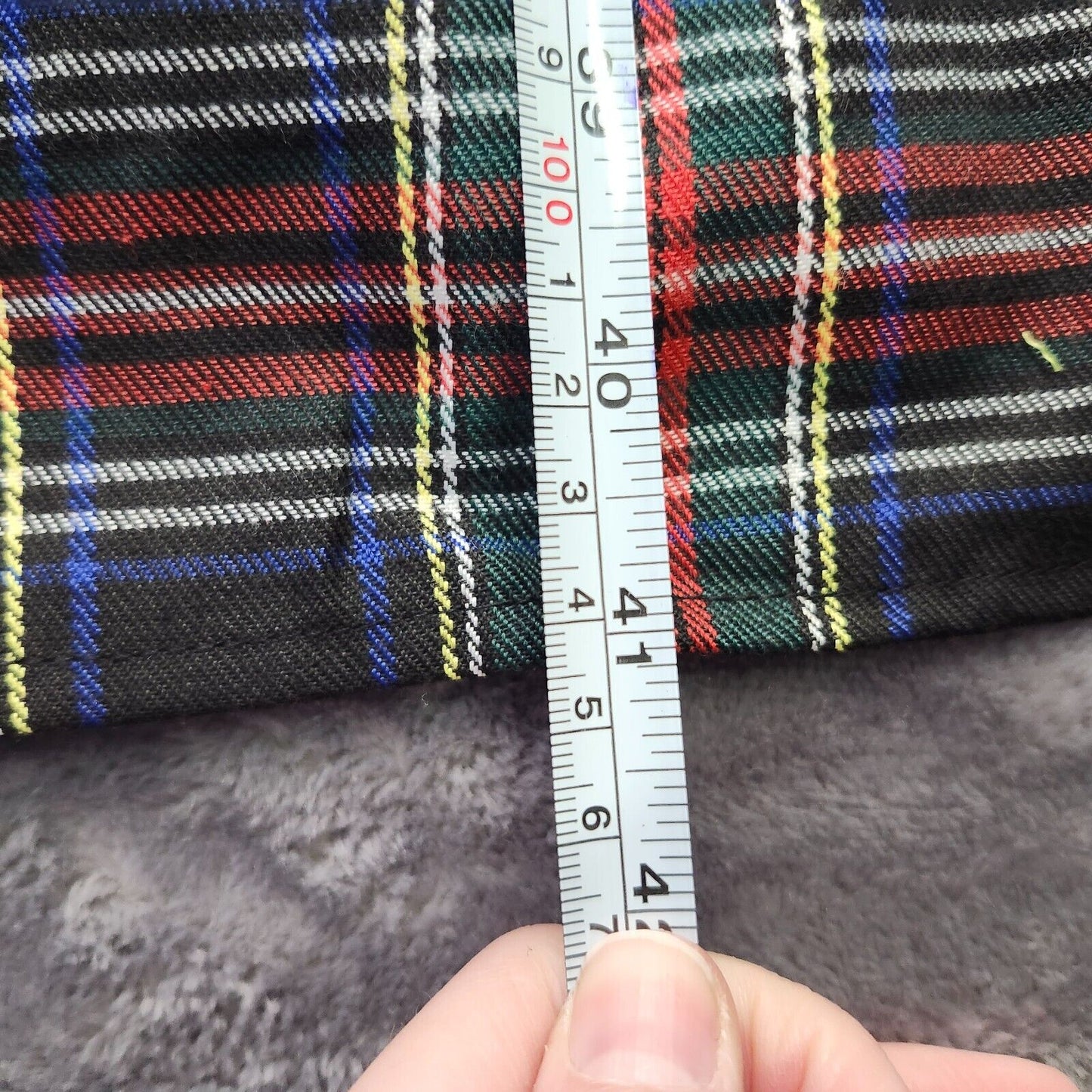 New York & Company Womens Ruffle Sleeve Tartan Smocked Dress sz Large