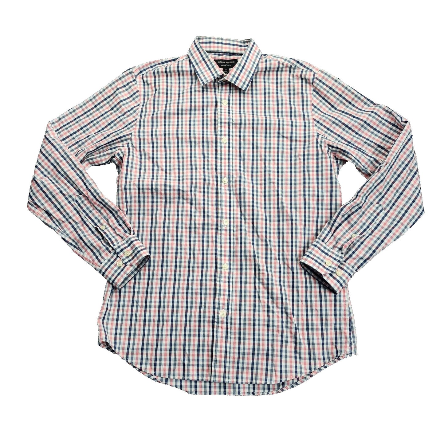 Banana Republic Long Sleeve Button Down Slim Fit Non-Iron Shirt Medium 15.5 34