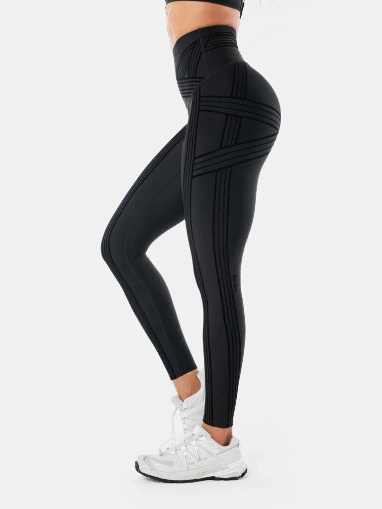 Fanka Body Sculpt Resistance Leggings Reversible Wear with Pockets Black Small