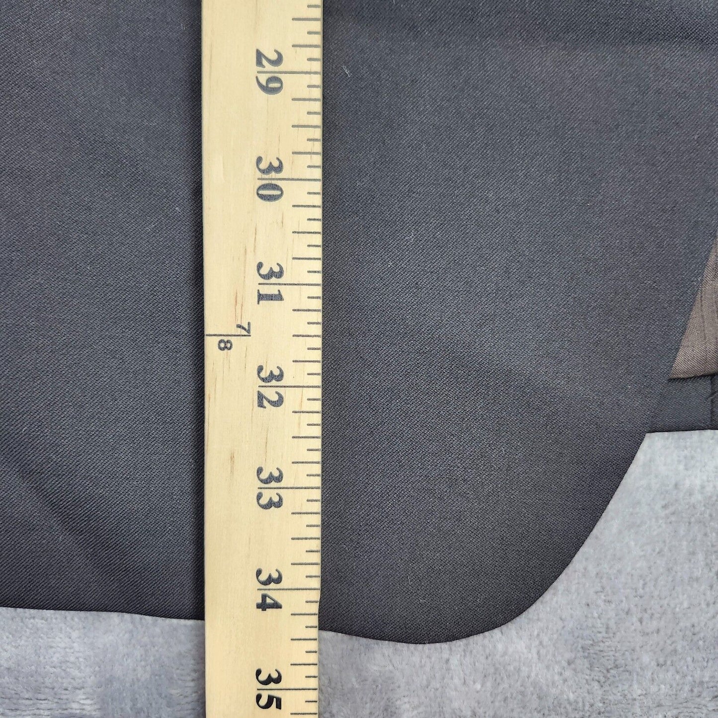 100% Wool Men's Irregular Suit Jacket 46 Long Black Notch Lapel