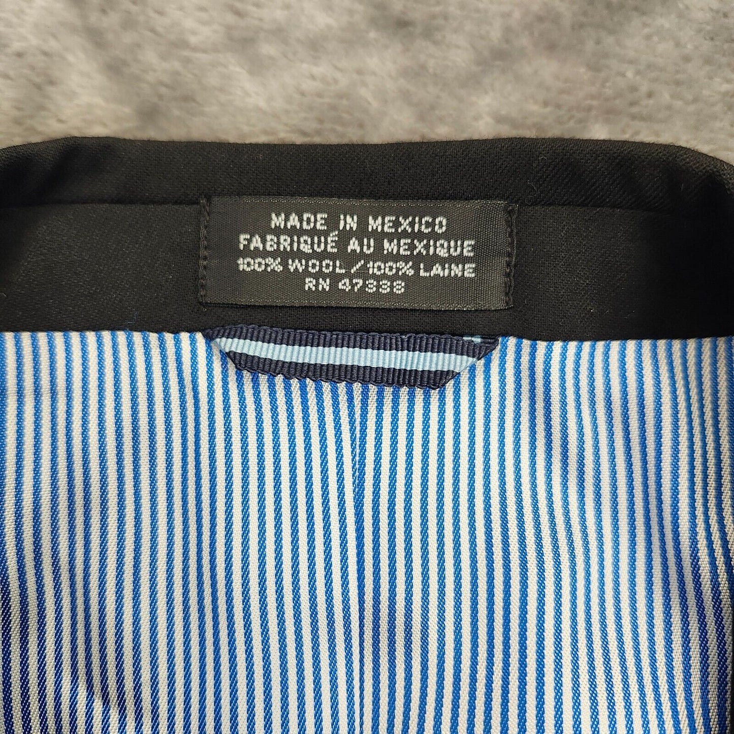 NWoT Tommy Hilfiger Mens Wool Suit Jacket Notch Lapel Black Blazer size 44 Long