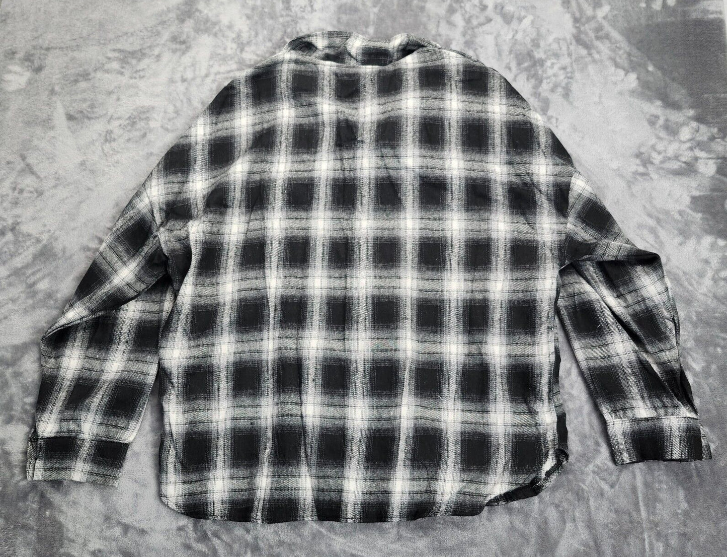 Womens Button Down Long Plaid Shirts Cardigan Long Sleeve Pockets XL