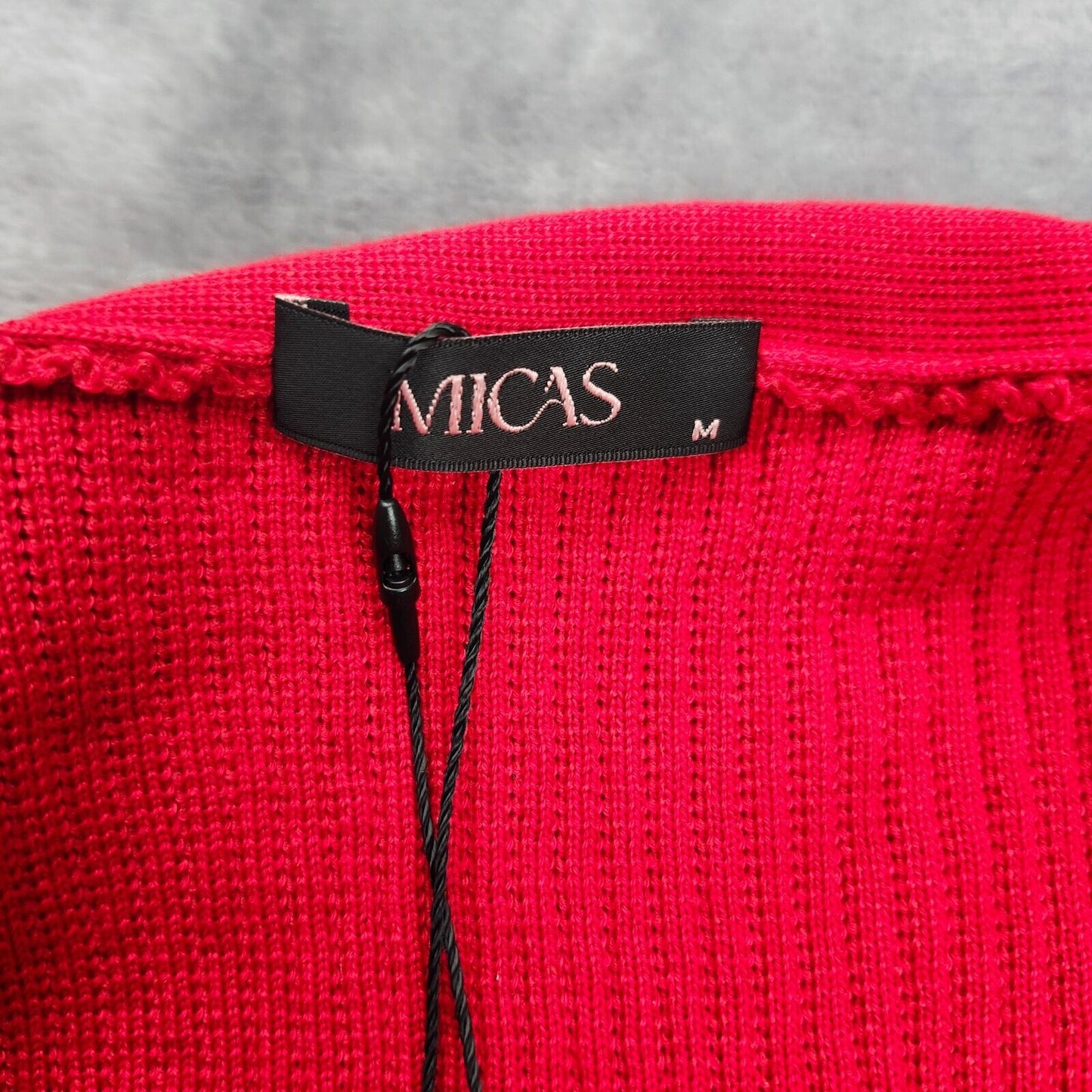 MICAS Womens Solid Knit Button Ruffled Long-Sleeve Top size Medium