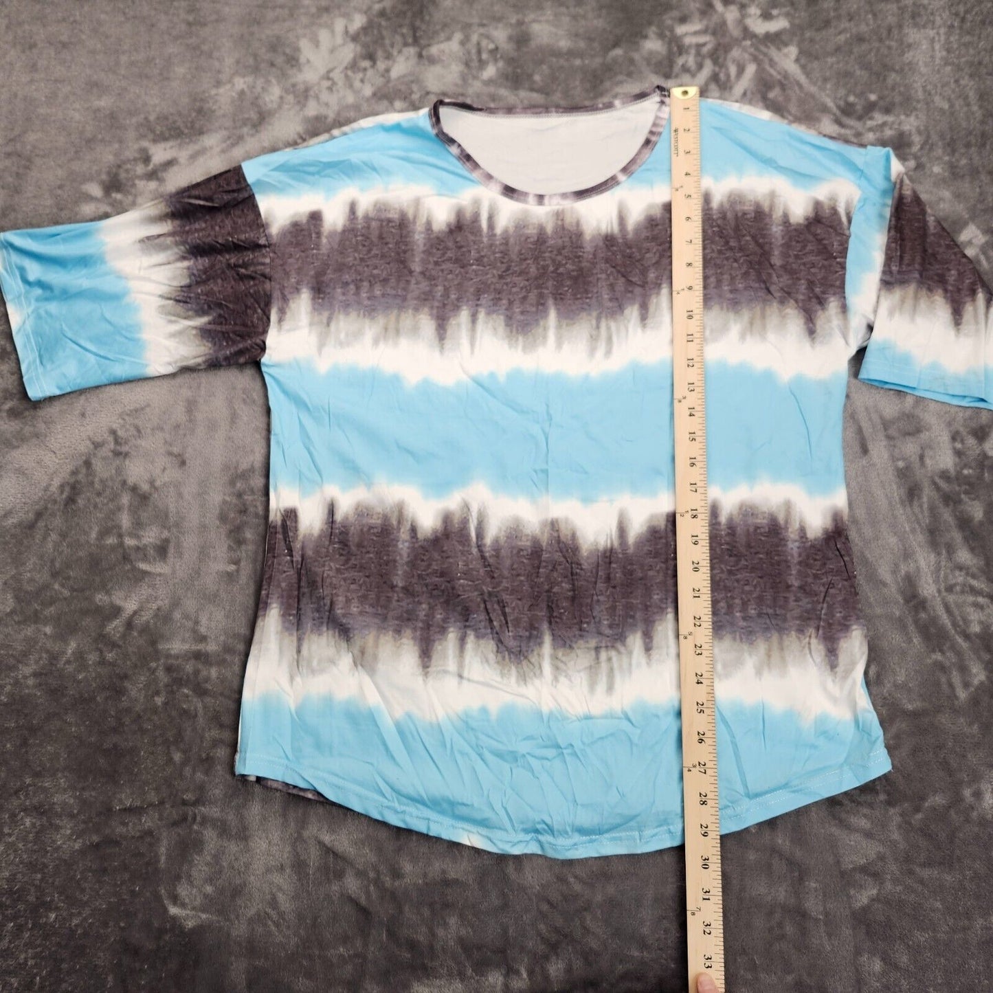 Womens Striped T-Shirt Short Sleeve Casual Tee Tops Blouse 3XL Blue
