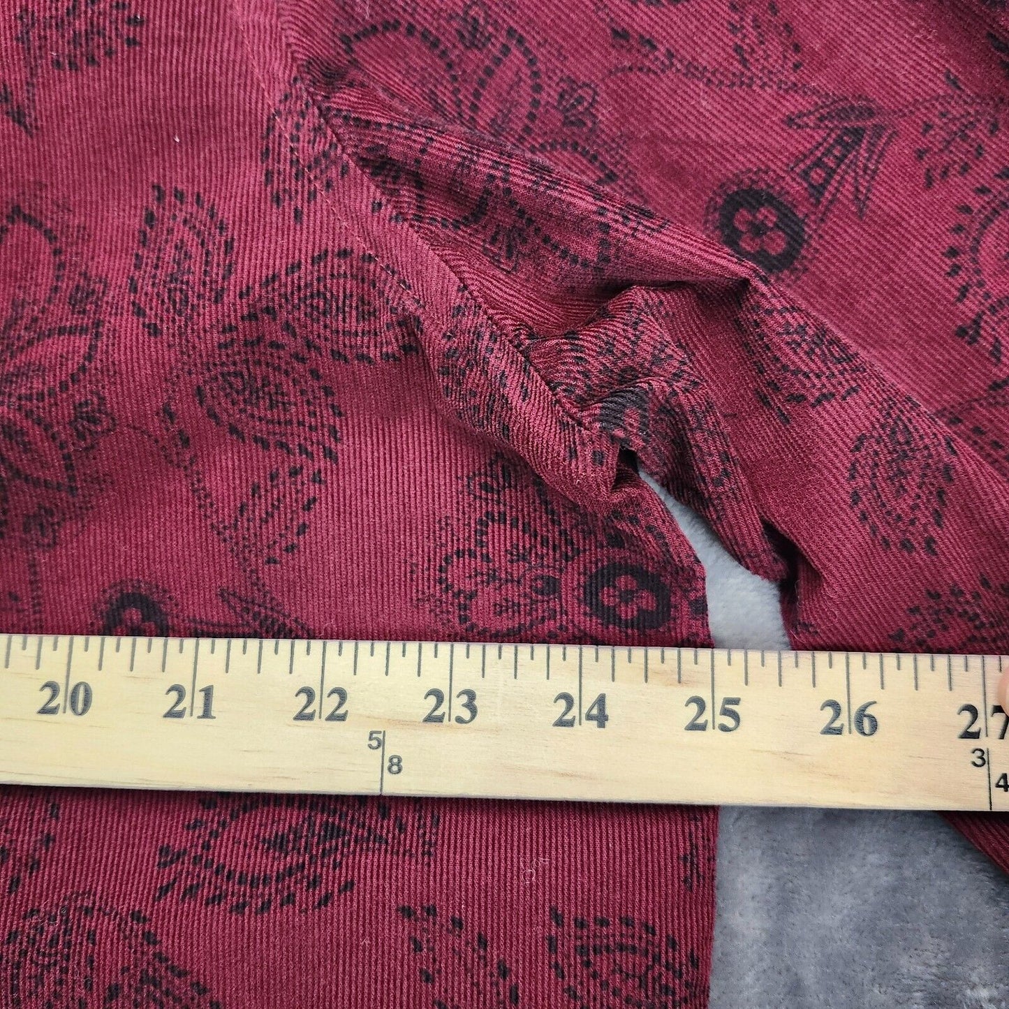 EXPRESS Men's Dress Shirt Long Sleeve button down Floral Burgundy Size XL