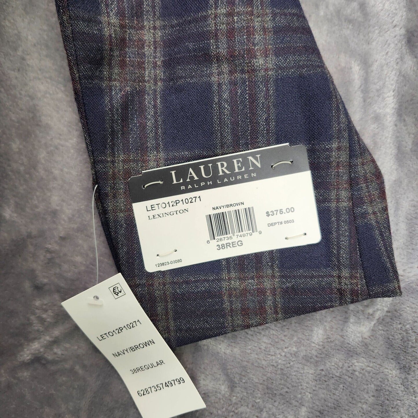 Lauren Ralph Lauren Polyester Blue Plaid Suit Jacket Blazer 38R NWT