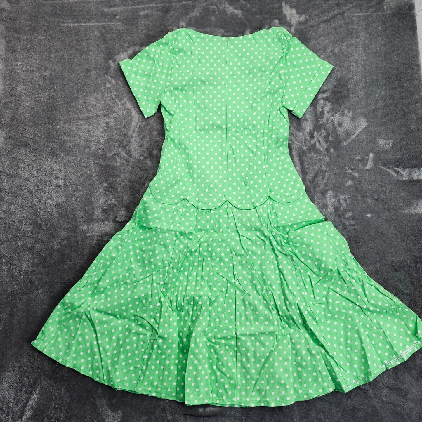 ACEVOG Womens 1950's V-neck Vintage Rockabilly Swing GRN Evening Party Dress LG