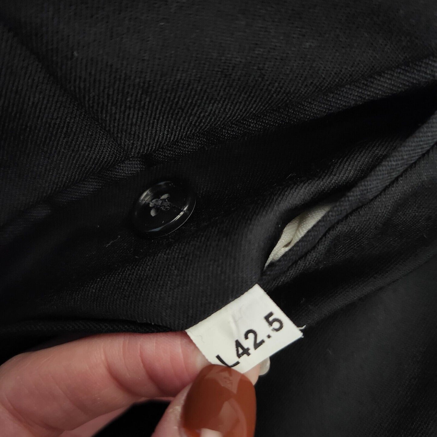 Men's 100% Wool Black Suit Set Notch Lapel Jacket Size 48 Long, Pants 36w
