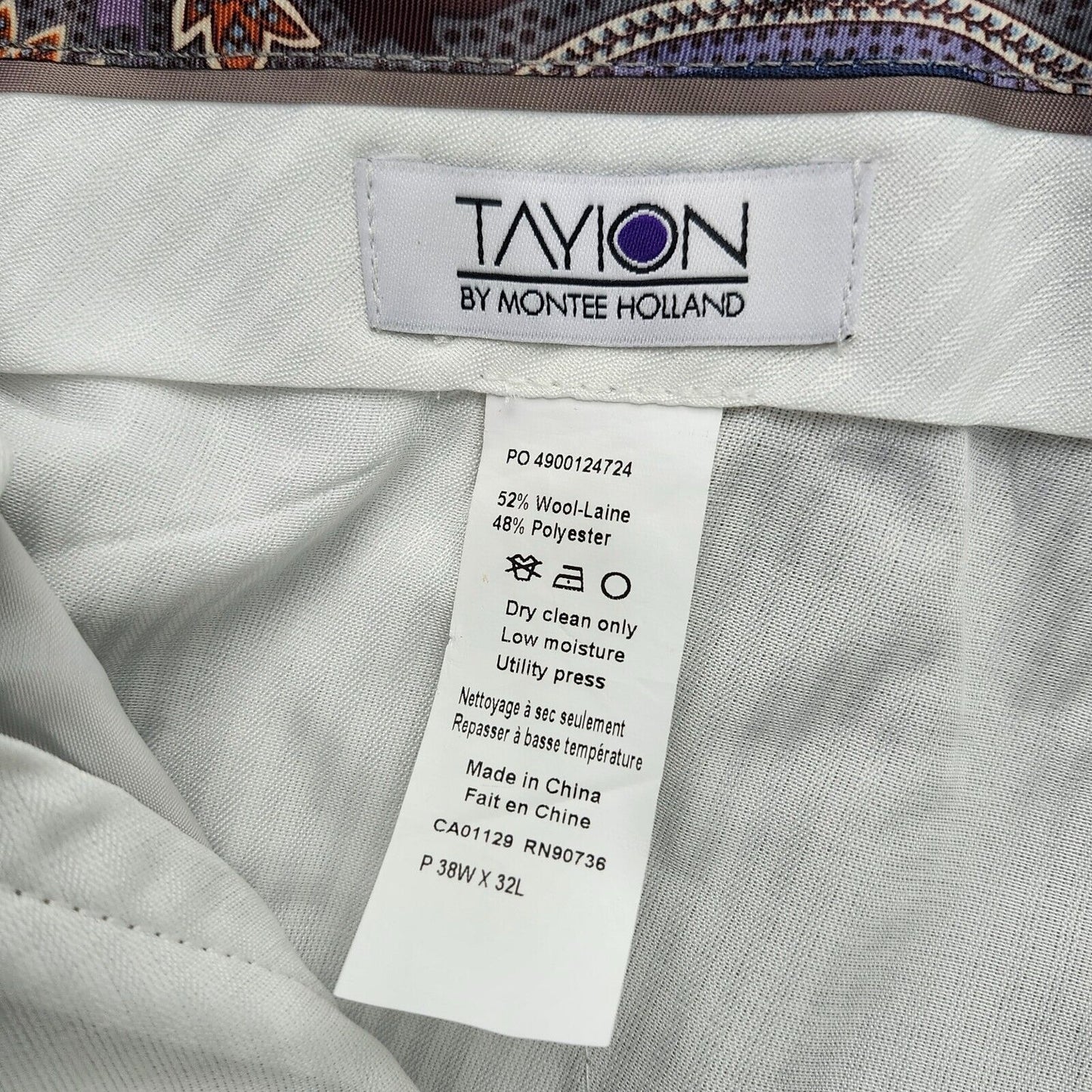 Tayion By Montee Holland Mens Classic-Fit Wool-Blend Dress Pants 38W x 32L Camel