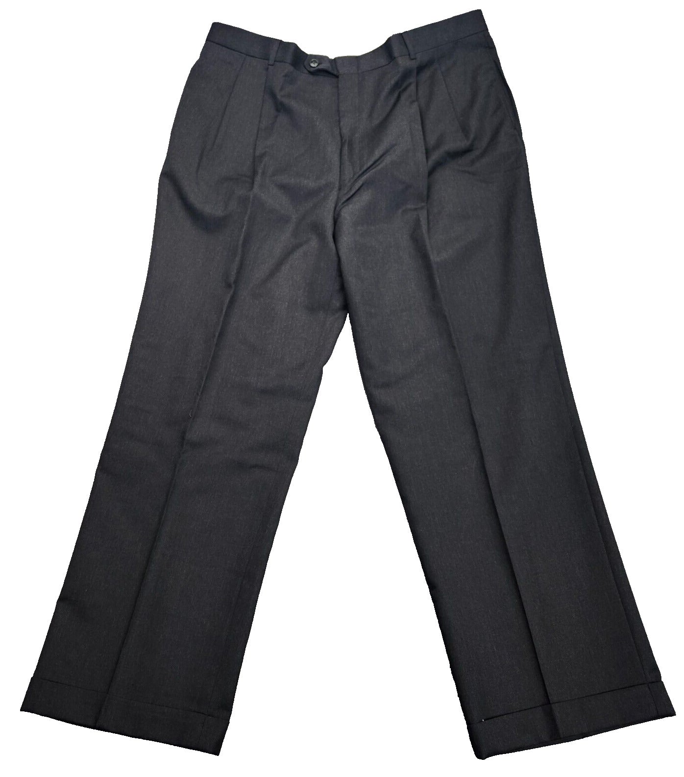 Mens 100% Wool Suit Pants 40 x 30 Cuffed Bottoms