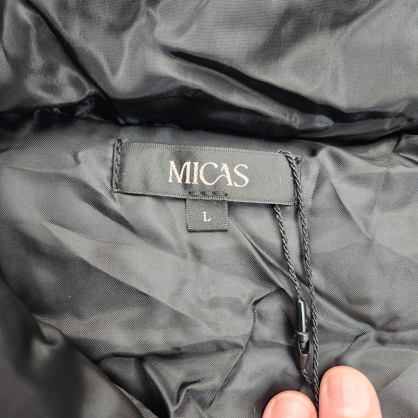 MICAS Womens Stand Collar Cut Out Puffer Jacket Large
