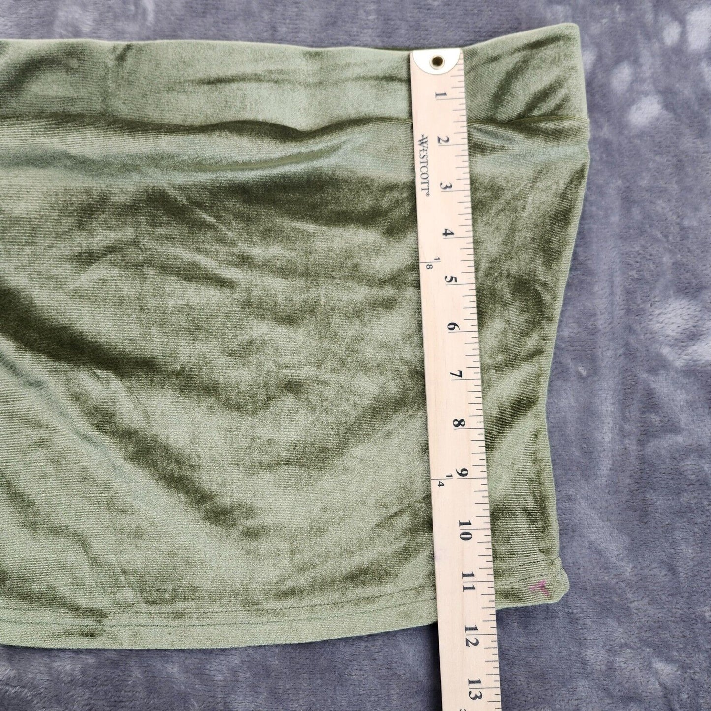 Finesse Womens Velvet Green Strapless Crop top Size XL