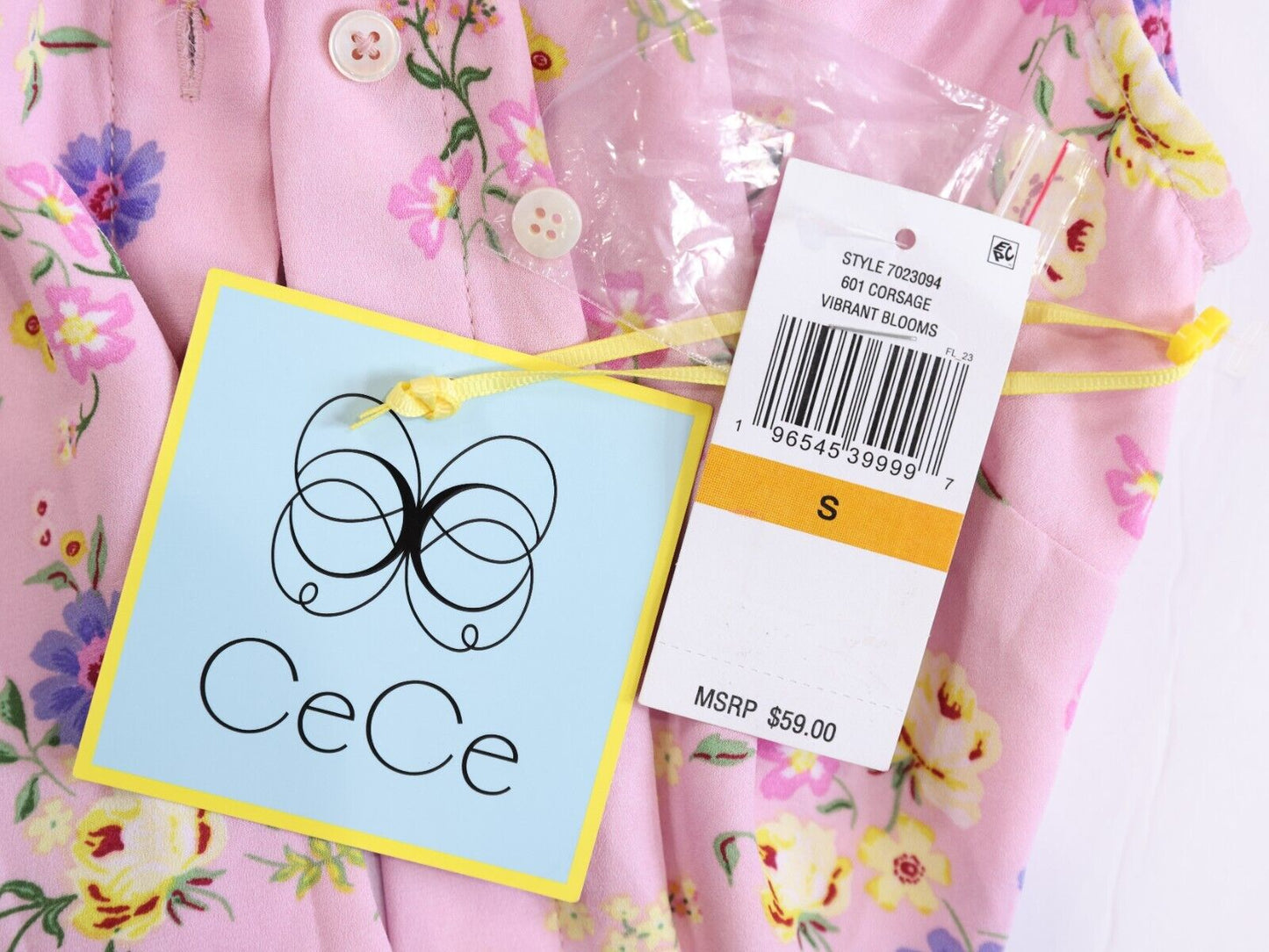 CeCe Dress 601 Corsage Vibrant Blooms Size S