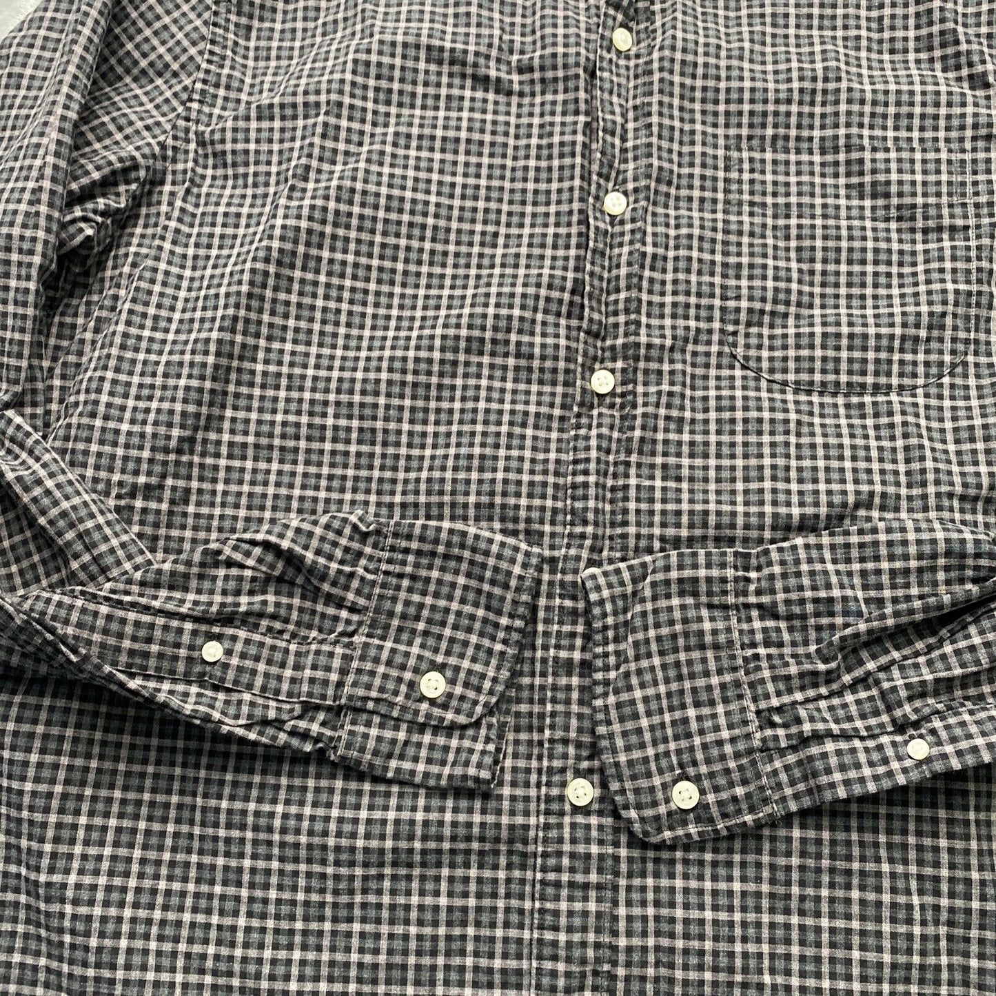 J Crew Secret Wash Shirting Mens Casual Dress Shirt Gray slim Fit Size Large