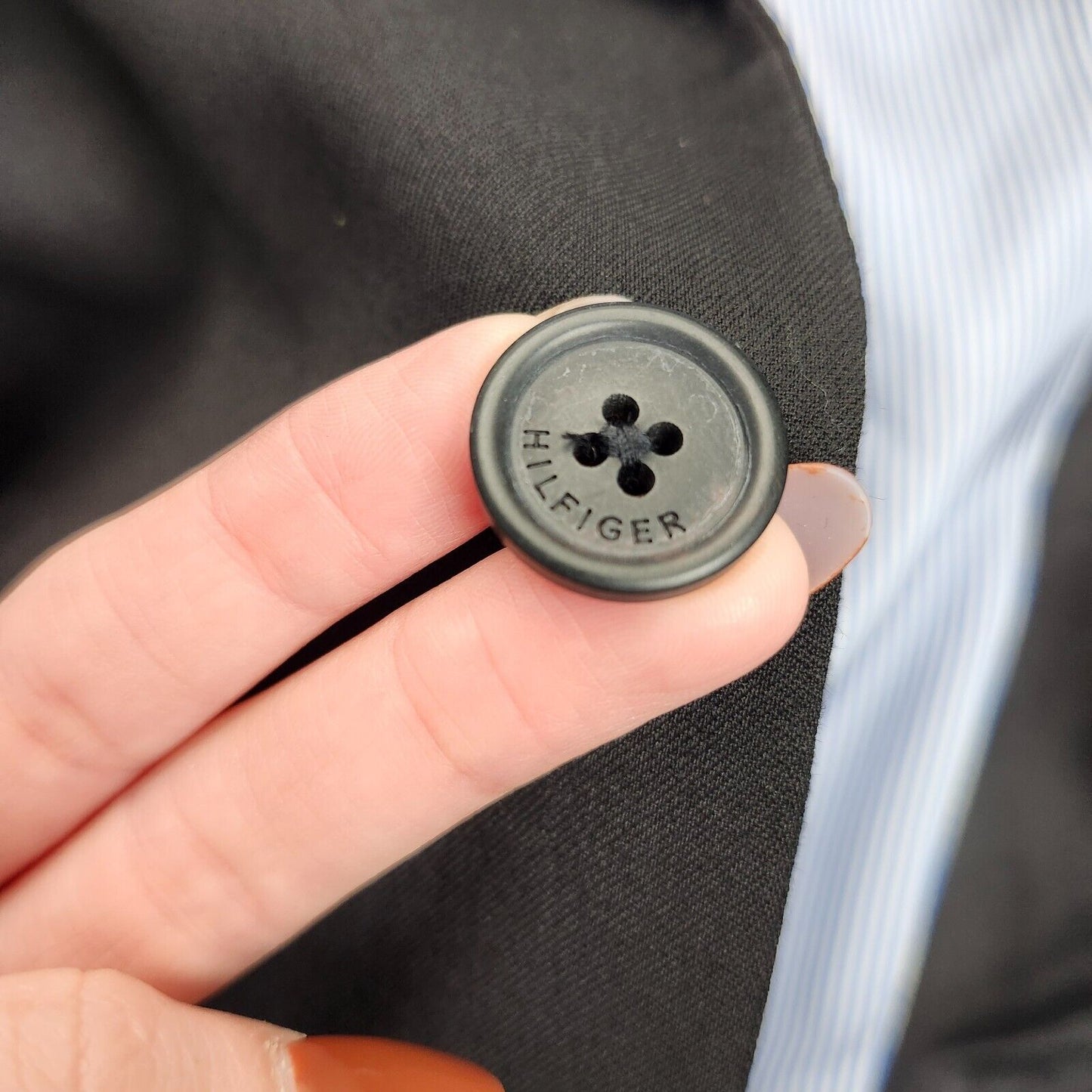 Tommy Hilfiger 100% Wool Mens Suit Jacket Two Button Single Breasted 38L