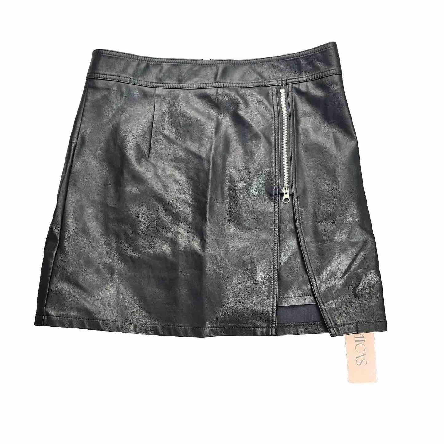 Finesse Faux leather mini skirt with side zip size Large