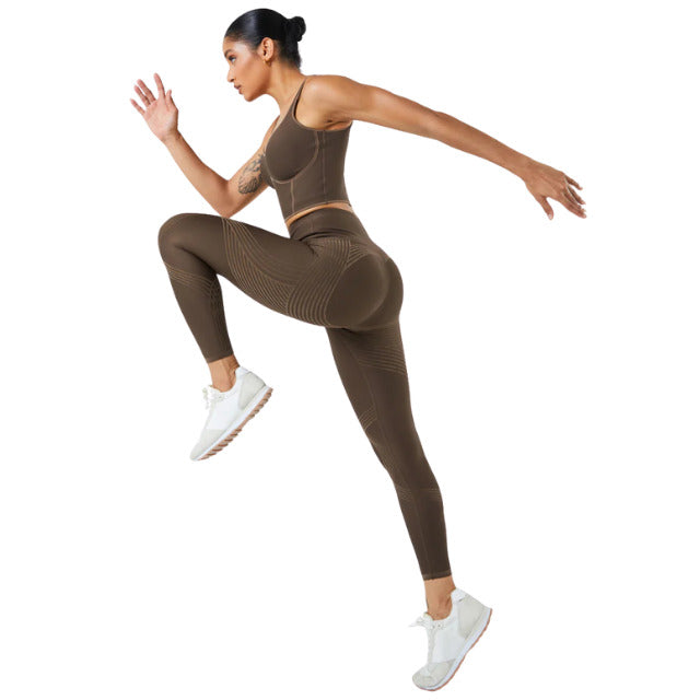 Fanka Women's Compression Lift & Curve Leggings with Tummy Control Chocolate SM