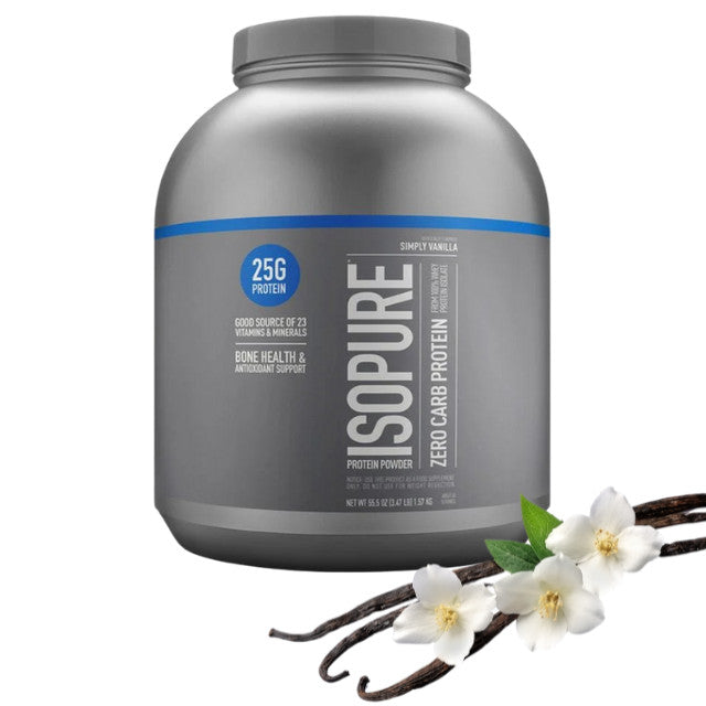 Isopure Protein Isolate Simply Vanilla 25G Protein 3.4 LB Tub Zero Carb EXP 27