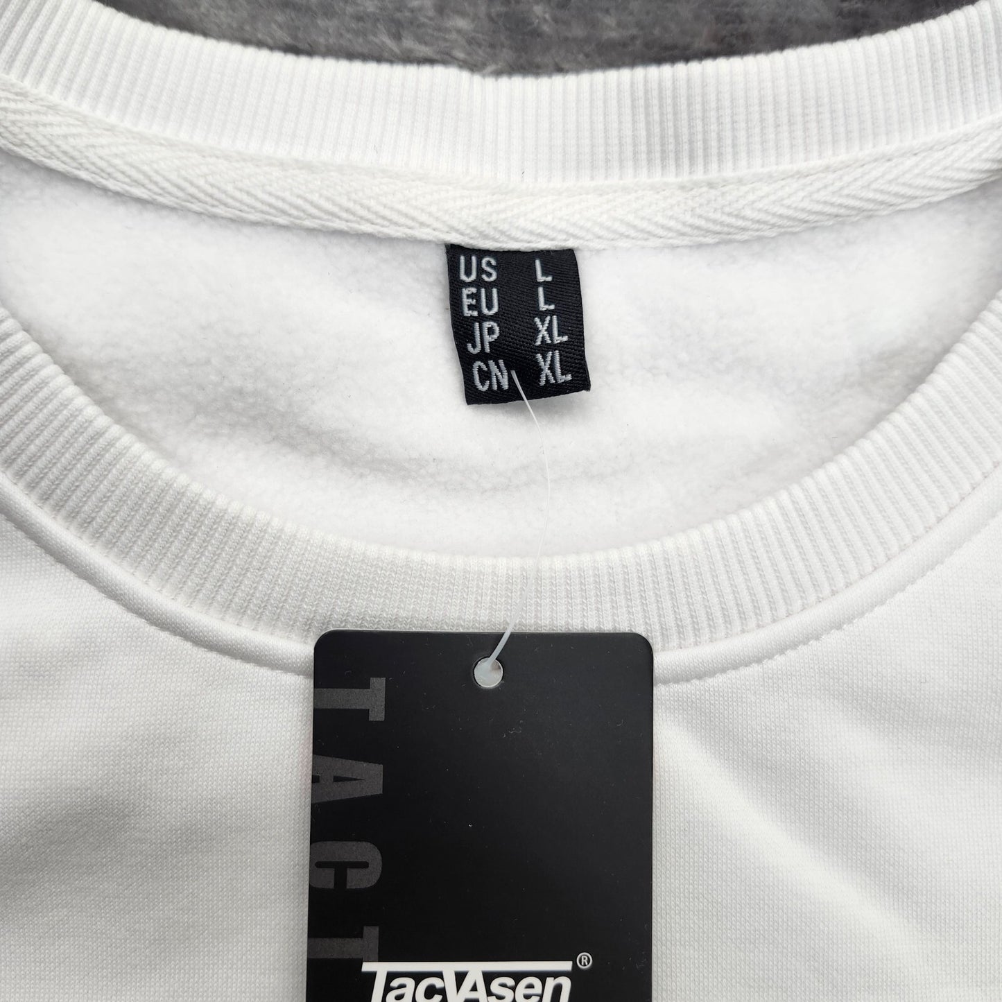 TACVASEN Women's White Fleece Crewneck Pullover Sweatshirt Large