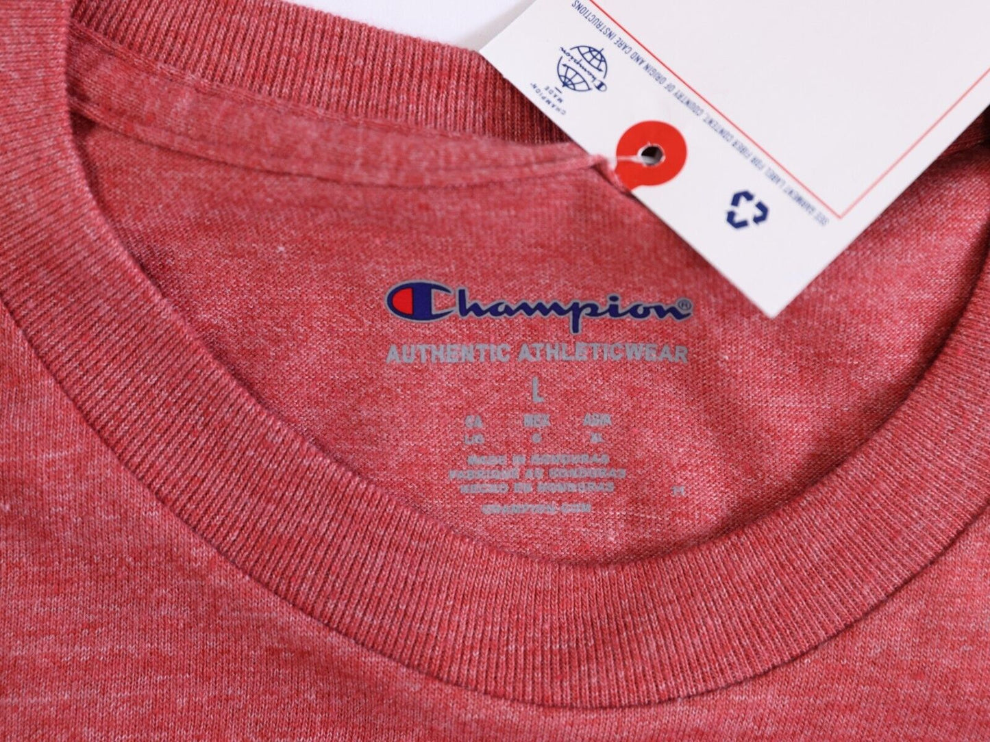 CHAMPION AUTHENTIC ACTIVEWEAR LOGO T Shirt Mens Size L Red