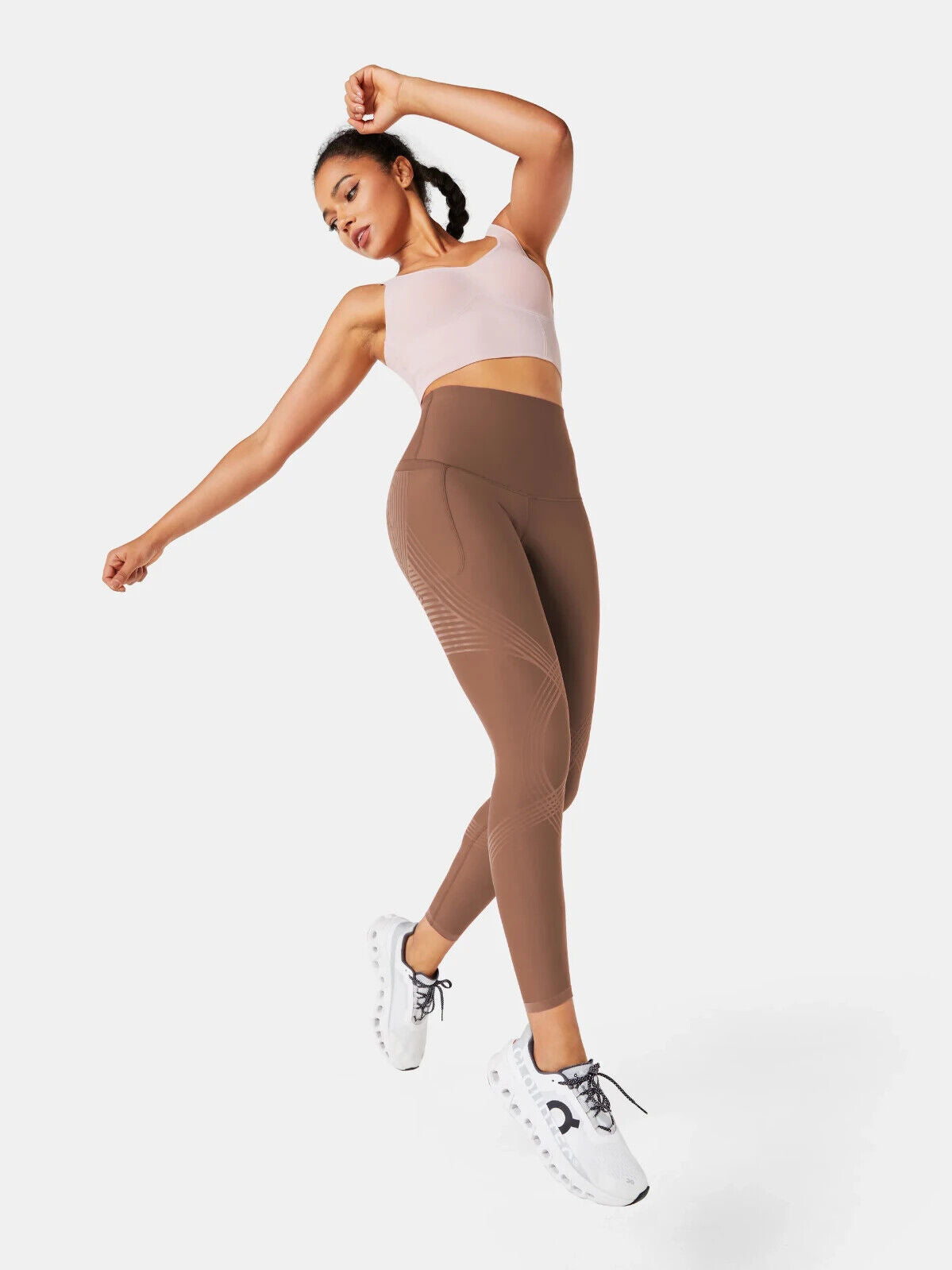 Fanka Body Sculpt Leggings (Reversible Wear) Brown Medium