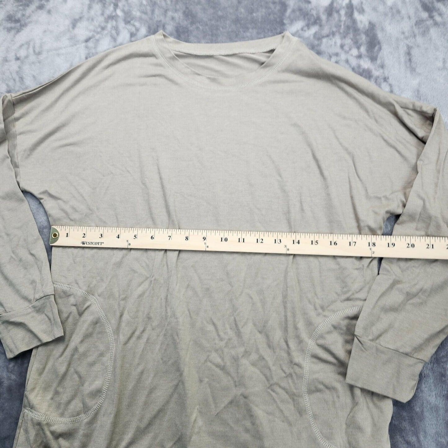 Mens Oatmeal Long Sleeve Shirt Large