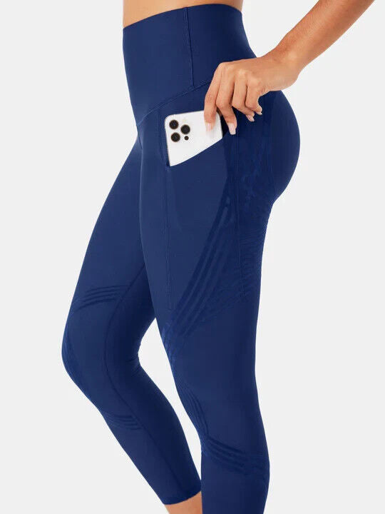 Fanka Navy Small Lift and Curve 7/8 Leggings (Side Pocket Reversible Wear)